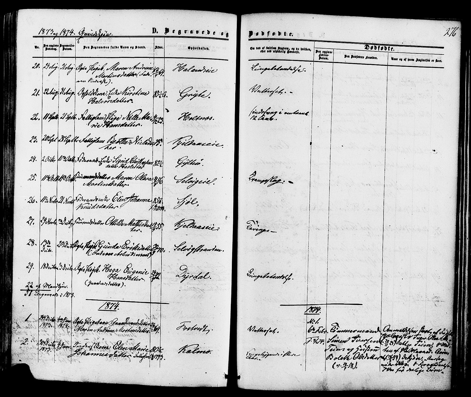Sande Kirkebøker, SAKO/A-53/F/Fa/L0005: Parish register (official) no. 5, 1865-1877, p. 276