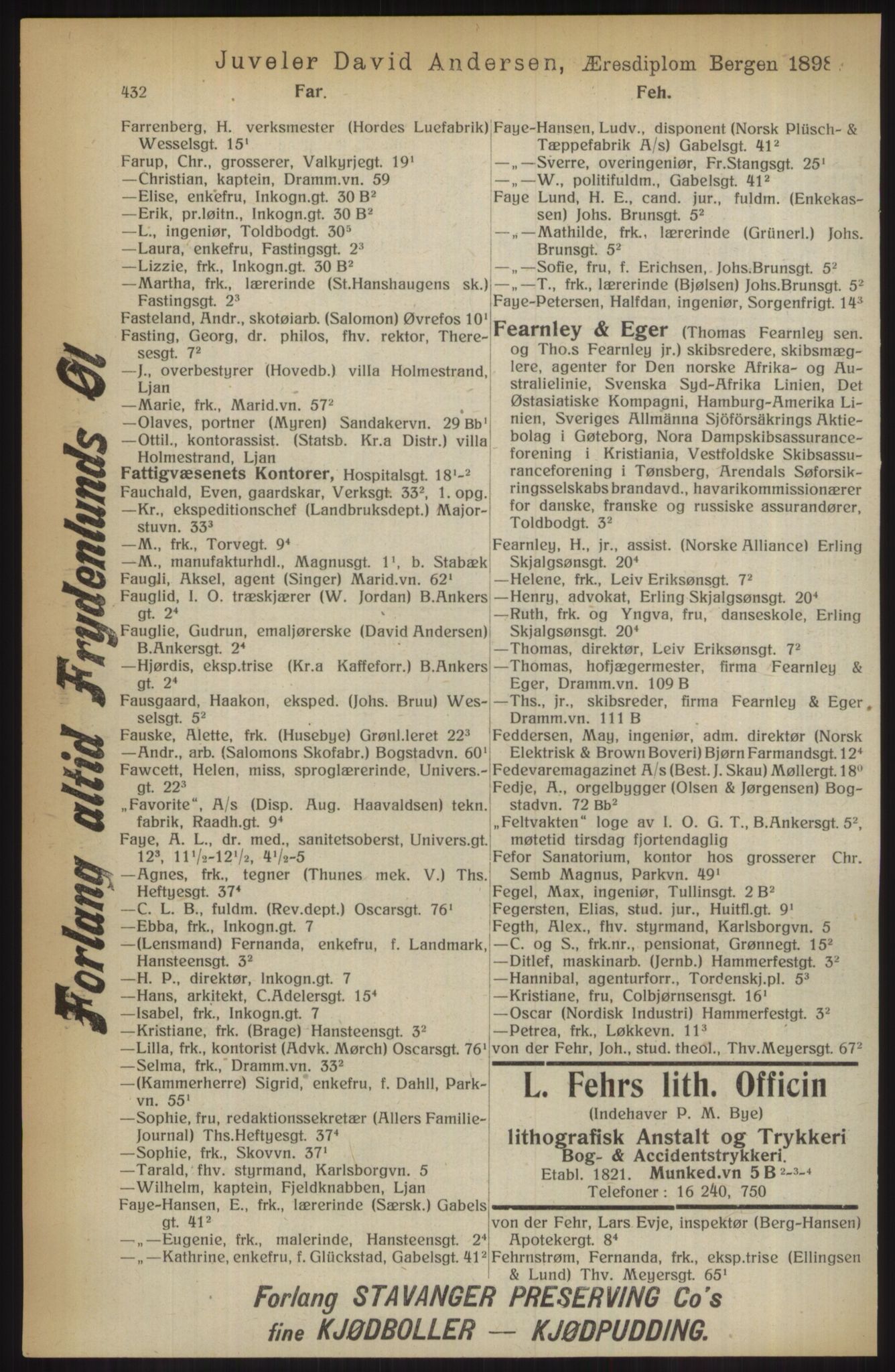 Kristiania/Oslo adressebok, PUBL/-, 1914, p. 432