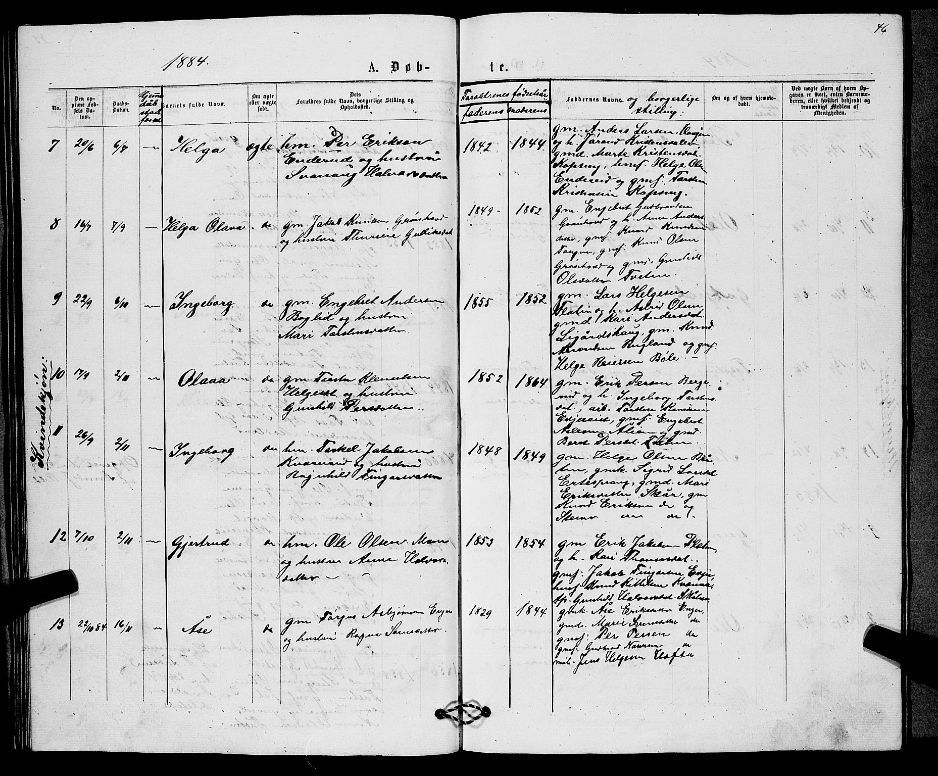 Sigdal kirkebøker, AV/SAKO-A-245/G/Gb/L0002: Parish register (copy) no. II 2, 1875-1900, p. 46