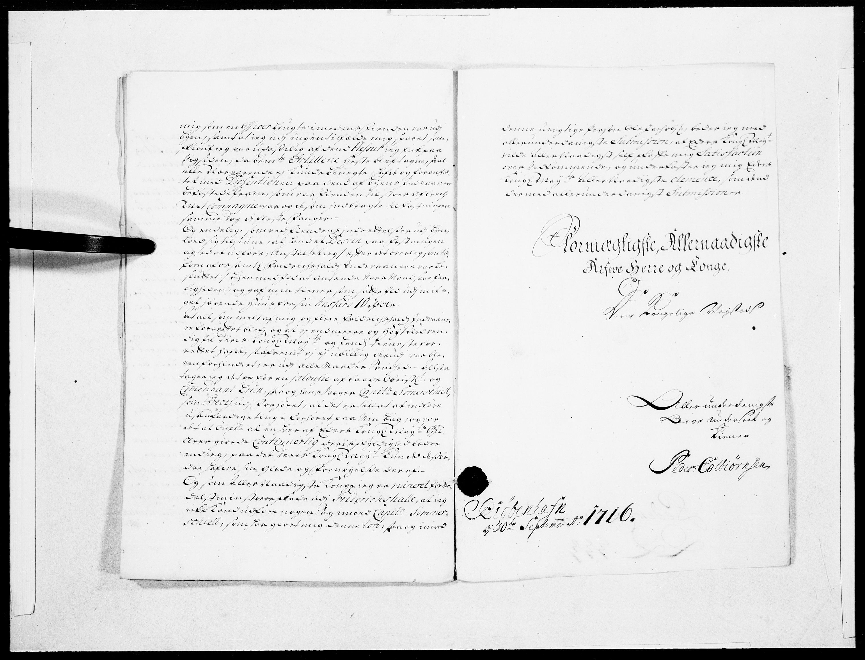 Danske Kanselli 1572-1799, AV/RA-EA-3023/F/Fc/Fcc/Fcca/L0079: Norske innlegg 1572-1799, 1716, p. 403