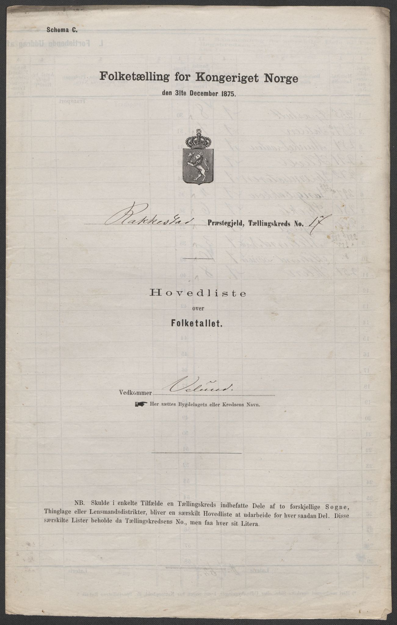 RA, 1875 census for 0128P Rakkestad, 1875, p. 61