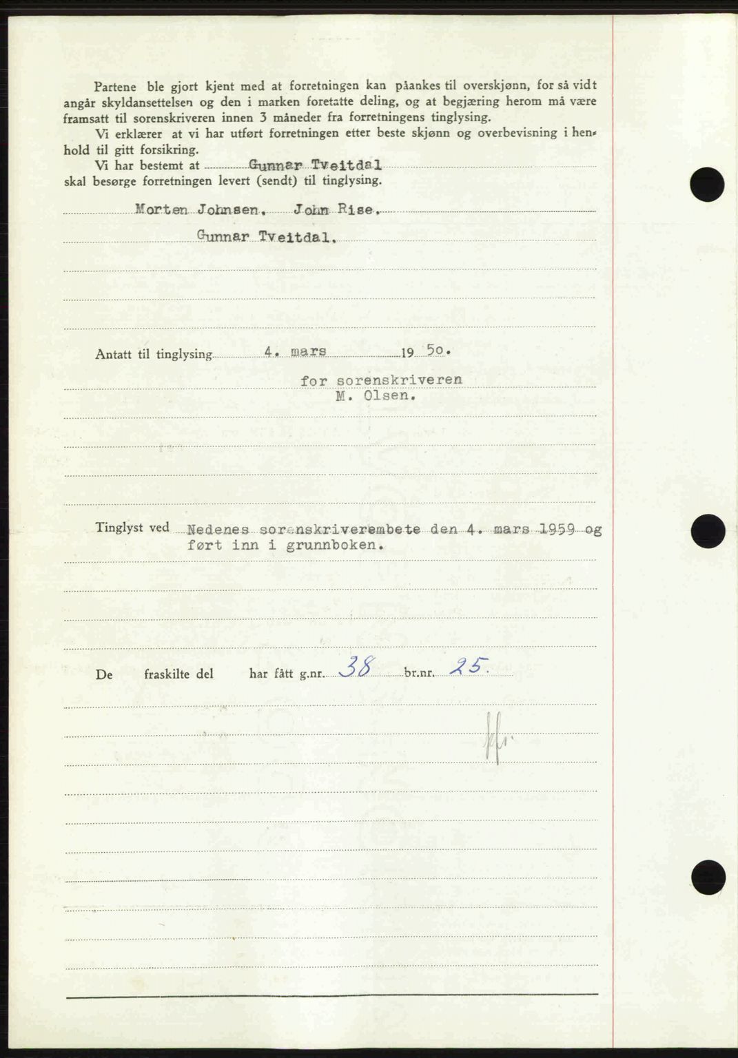 Nedenes sorenskriveri, AV/SAK-1221-0006/G/Gb/Gba/L0062: Mortgage book no. A14, 1949-1950, Diary no: : 356/1950