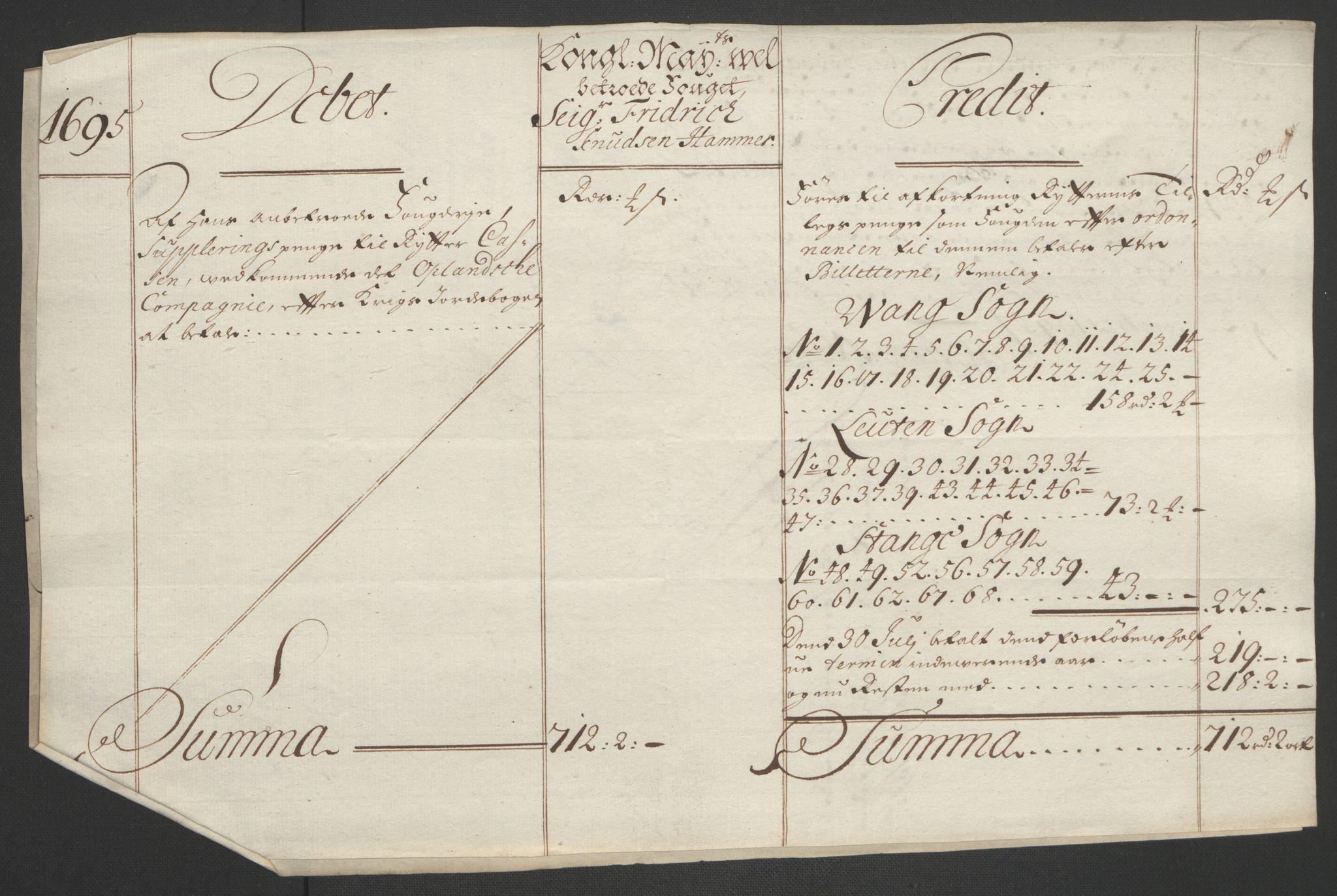 Rentekammeret inntil 1814, Reviderte regnskaper, Fogderegnskap, RA/EA-4092/R16/L1036: Fogderegnskap Hedmark, 1695-1696, p. 137