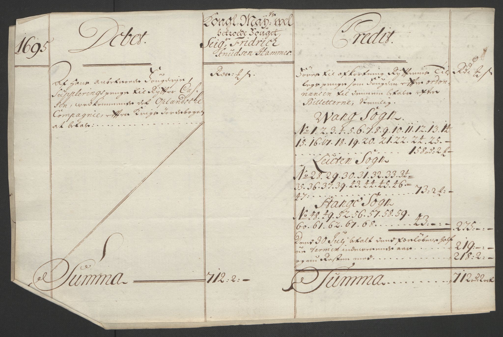 Rentekammeret inntil 1814, Reviderte regnskaper, Fogderegnskap, AV/RA-EA-4092/R16/L1036: Fogderegnskap Hedmark, 1695-1696, p. 137