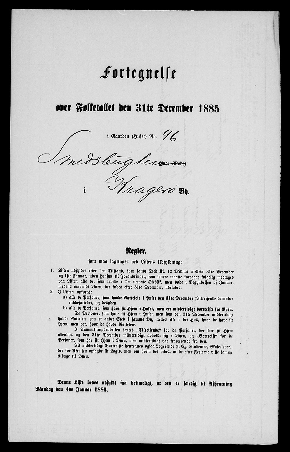 SAKO, 1885 census for 0801 Kragerø, 1885, p. 190