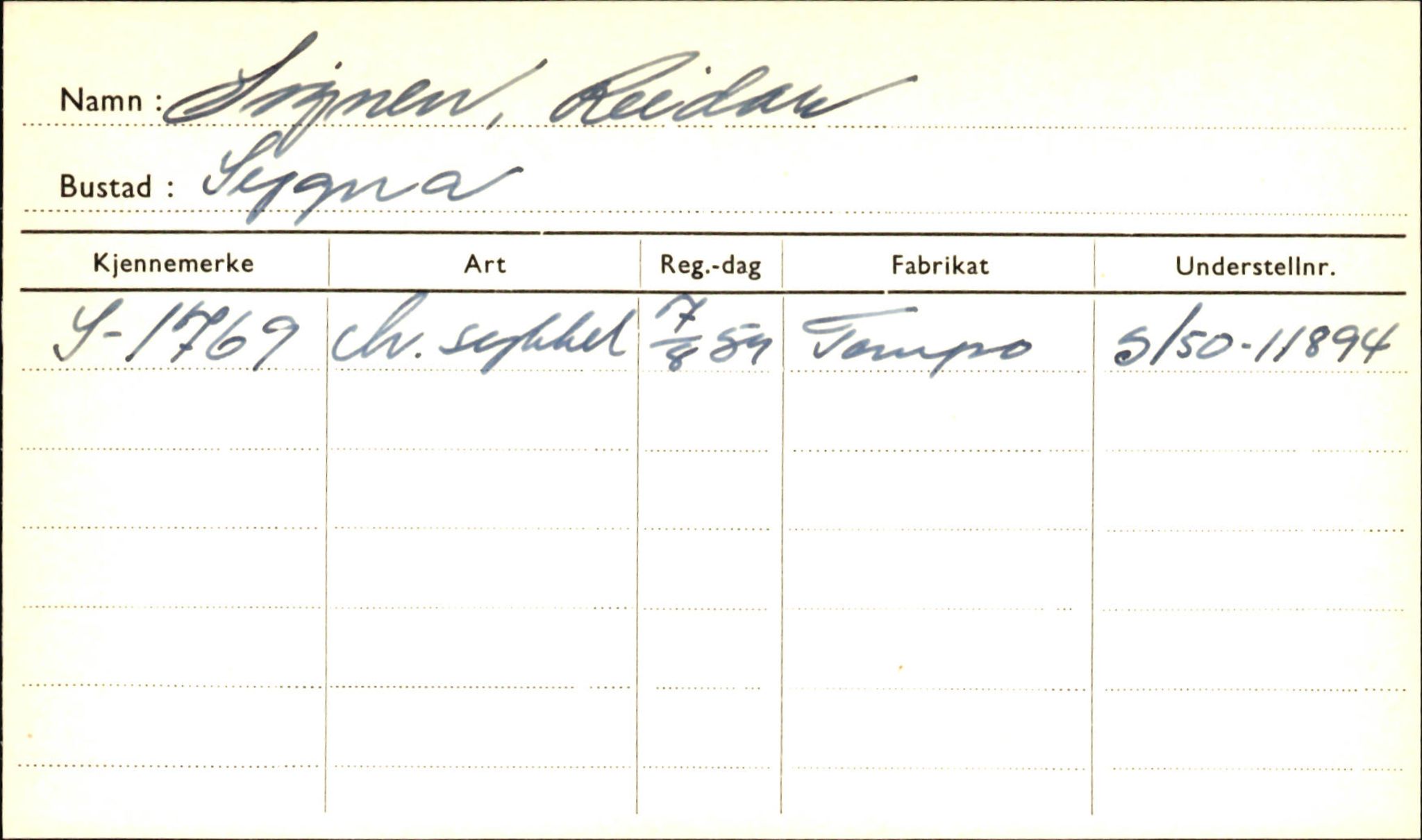 Statens vegvesen, Sogn og Fjordane vegkontor, AV/SAB-A-5301/4/F/L0002: Eigarregister Fjordane til 1.6.1961, 1930-1961, p. 52