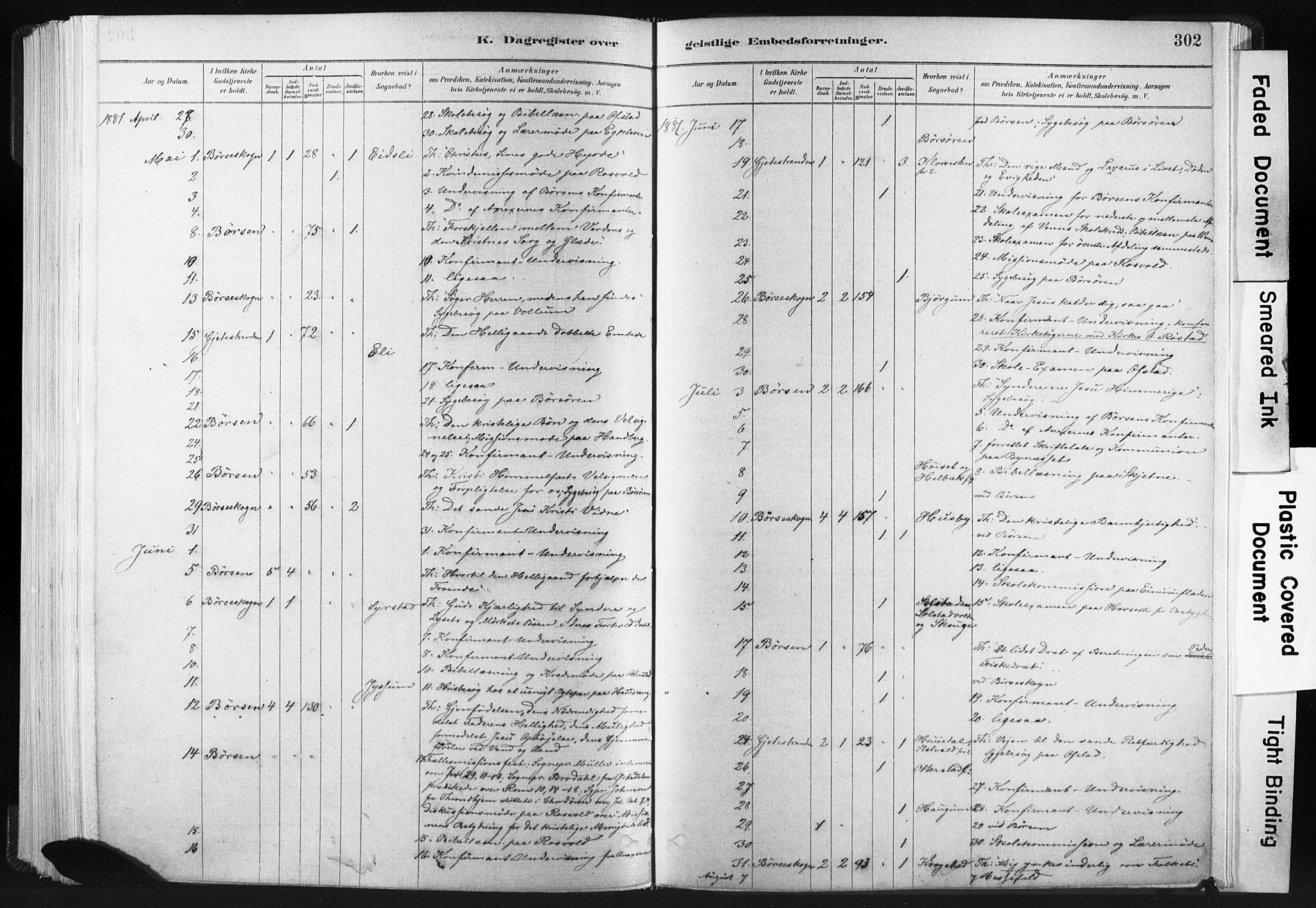 Ministerialprotokoller, klokkerbøker og fødselsregistre - Sør-Trøndelag, AV/SAT-A-1456/665/L0773: Parish register (official) no. 665A08, 1879-1905, p. 302