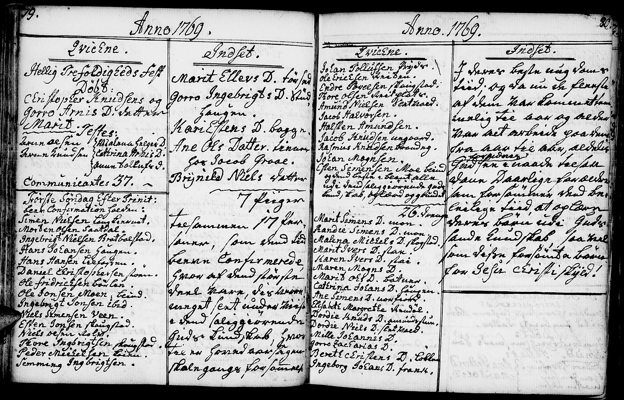 Kvikne prestekontor, SAH/PREST-064/H/Ha/Haa/L0002: Parish register (official) no. 2, 1764-1784, p. 79-80