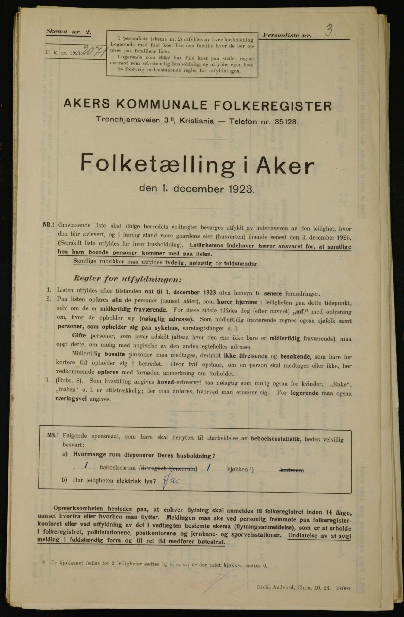 , Municipal Census 1923 for Aker, 1923, p. 35624