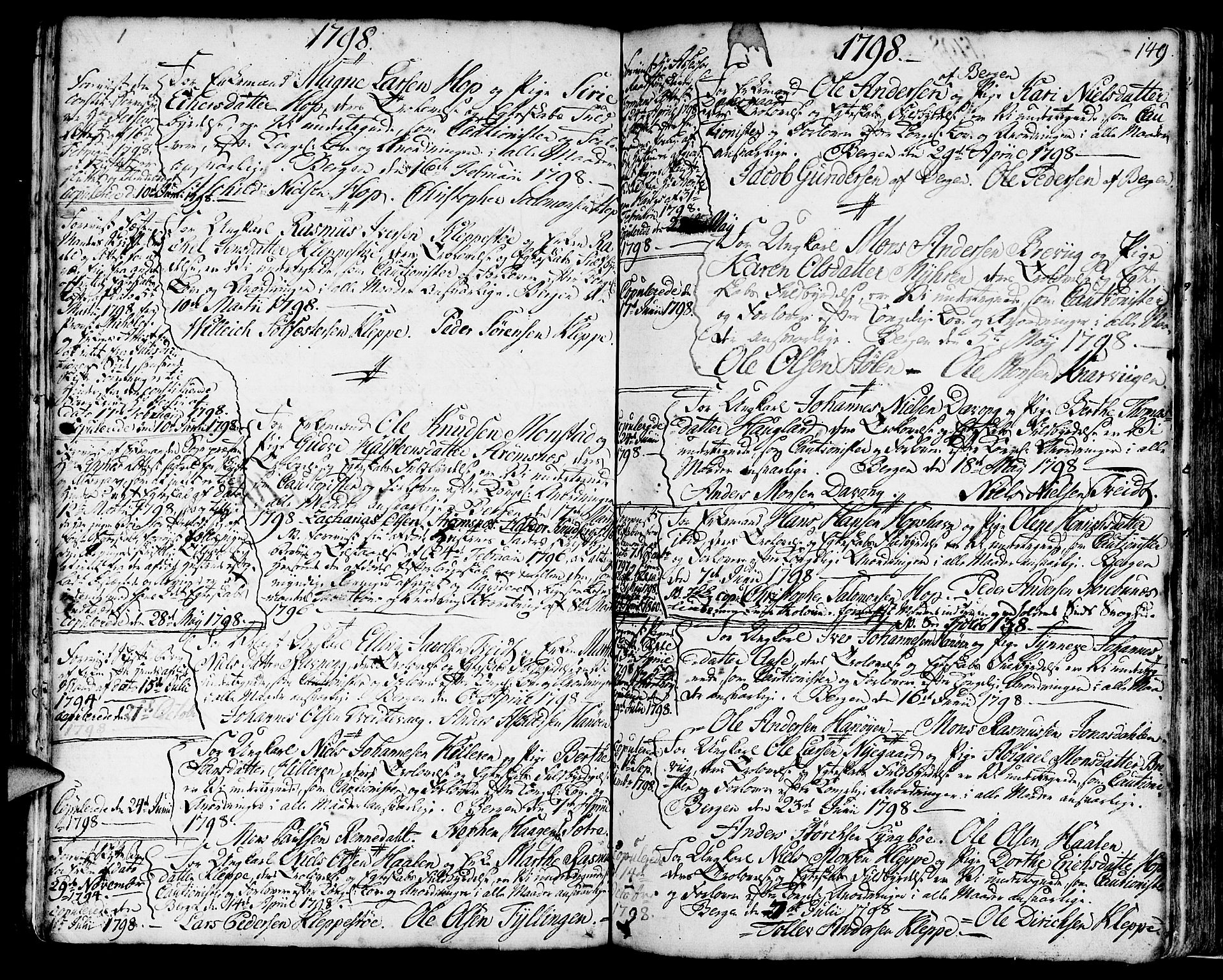 Askøy Sokneprestembete, AV/SAB-A-74101/H/Ha/Haa/Haaa/L0001: Parish register (official) no. A 1, 1742-1818, p. 149