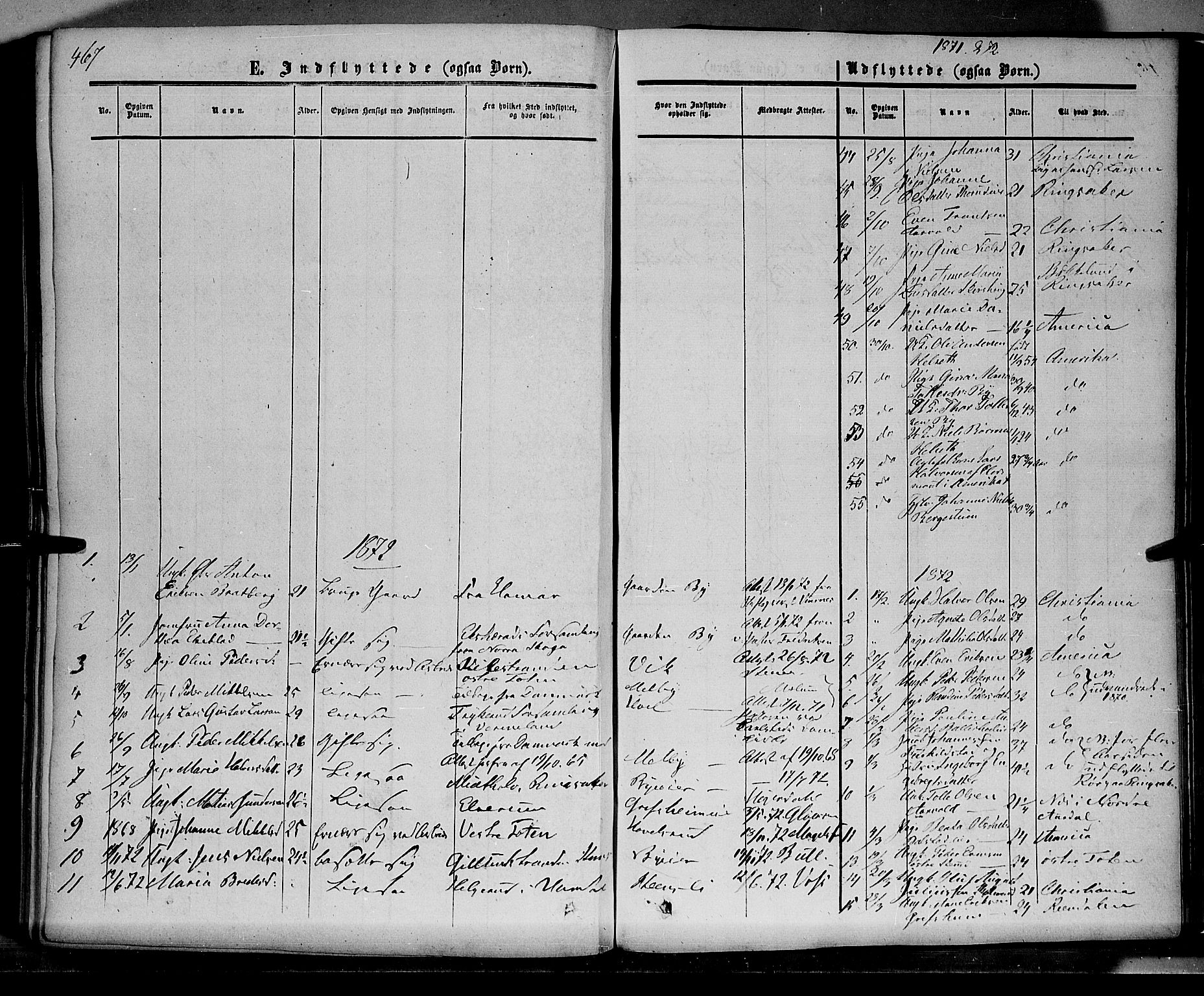 Nes prestekontor, Hedmark, SAH/PREST-020/K/Ka/L0004: Parish register (official) no. 4, 1852-1886, p. 467