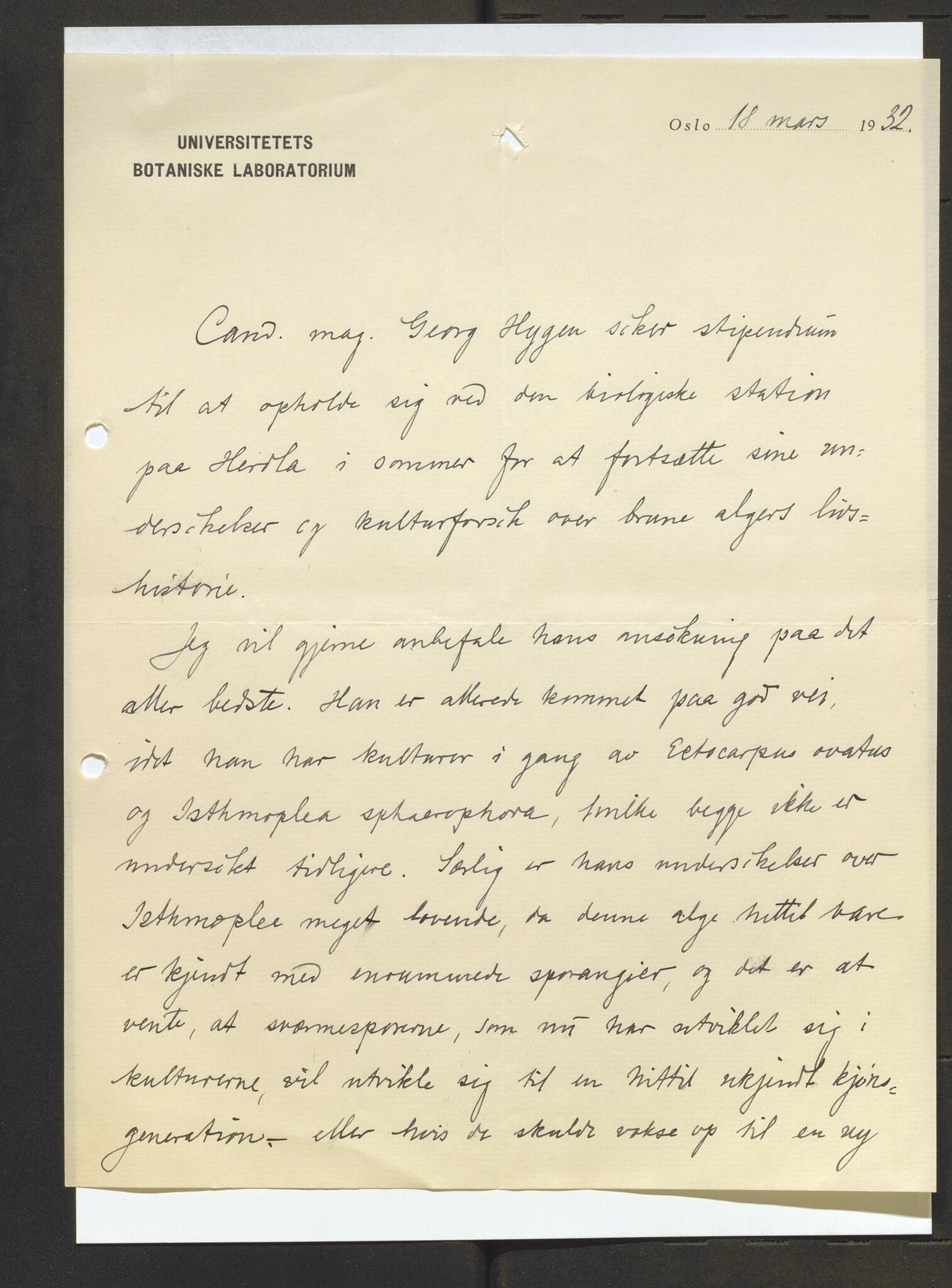 Bergens Museum, AV/SAB-A-17301/13/D/L0002: Korrespondanse , 1928-1940, p. 487