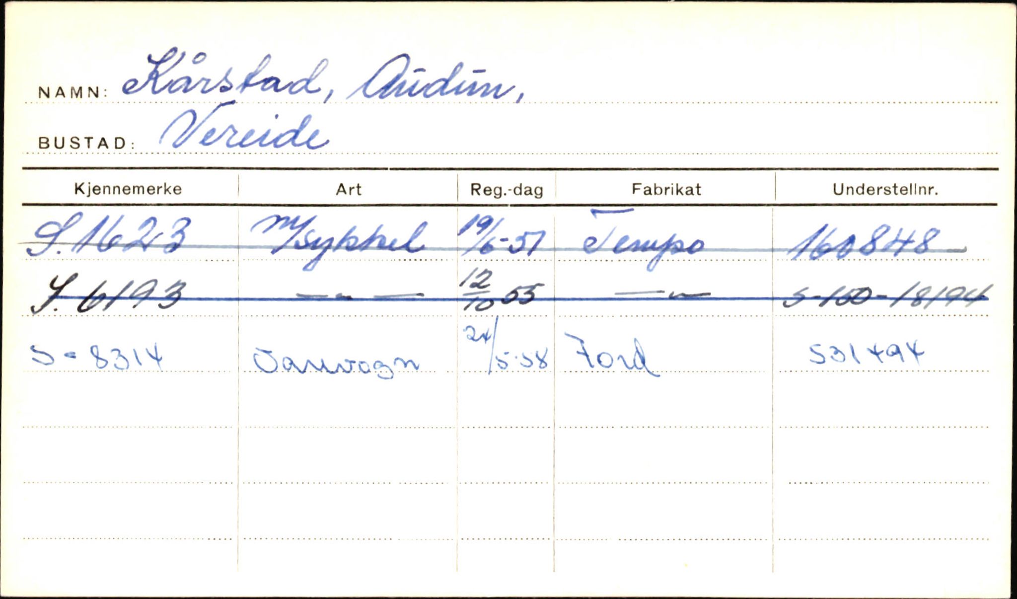 Statens vegvesen, Sogn og Fjordane vegkontor, AV/SAB-A-5301/4/F/L0001B: Eigarregister Fjordane til 1.6.1961, 1930-1961, p. 383