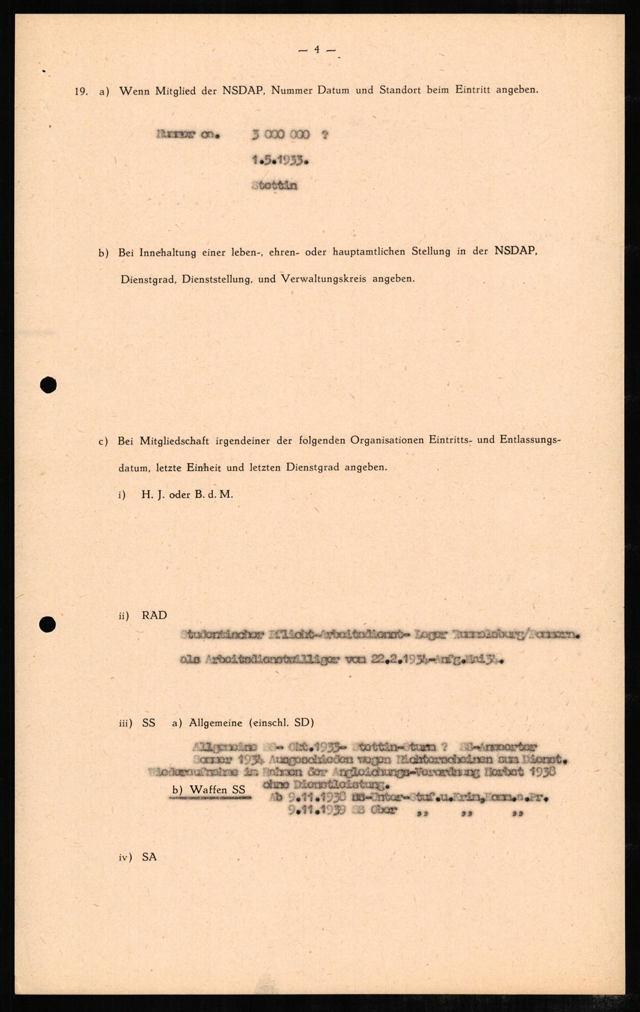 Forsvaret, Forsvarets overkommando II, AV/RA-RAFA-3915/D/Db/L0005: CI Questionaires. Tyske okkupasjonsstyrker i Norge. Tyskere., 1945-1946, p. 96