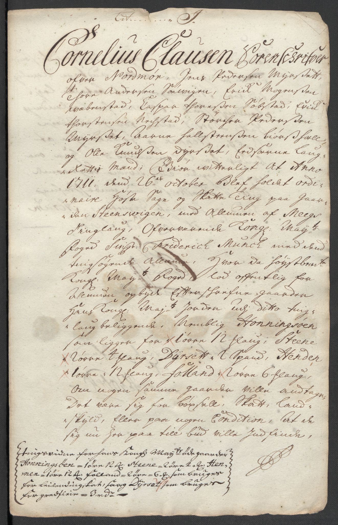 Rentekammeret inntil 1814, Reviderte regnskaper, Fogderegnskap, AV/RA-EA-4092/R56/L3745: Fogderegnskap Nordmøre, 1711, p. 393