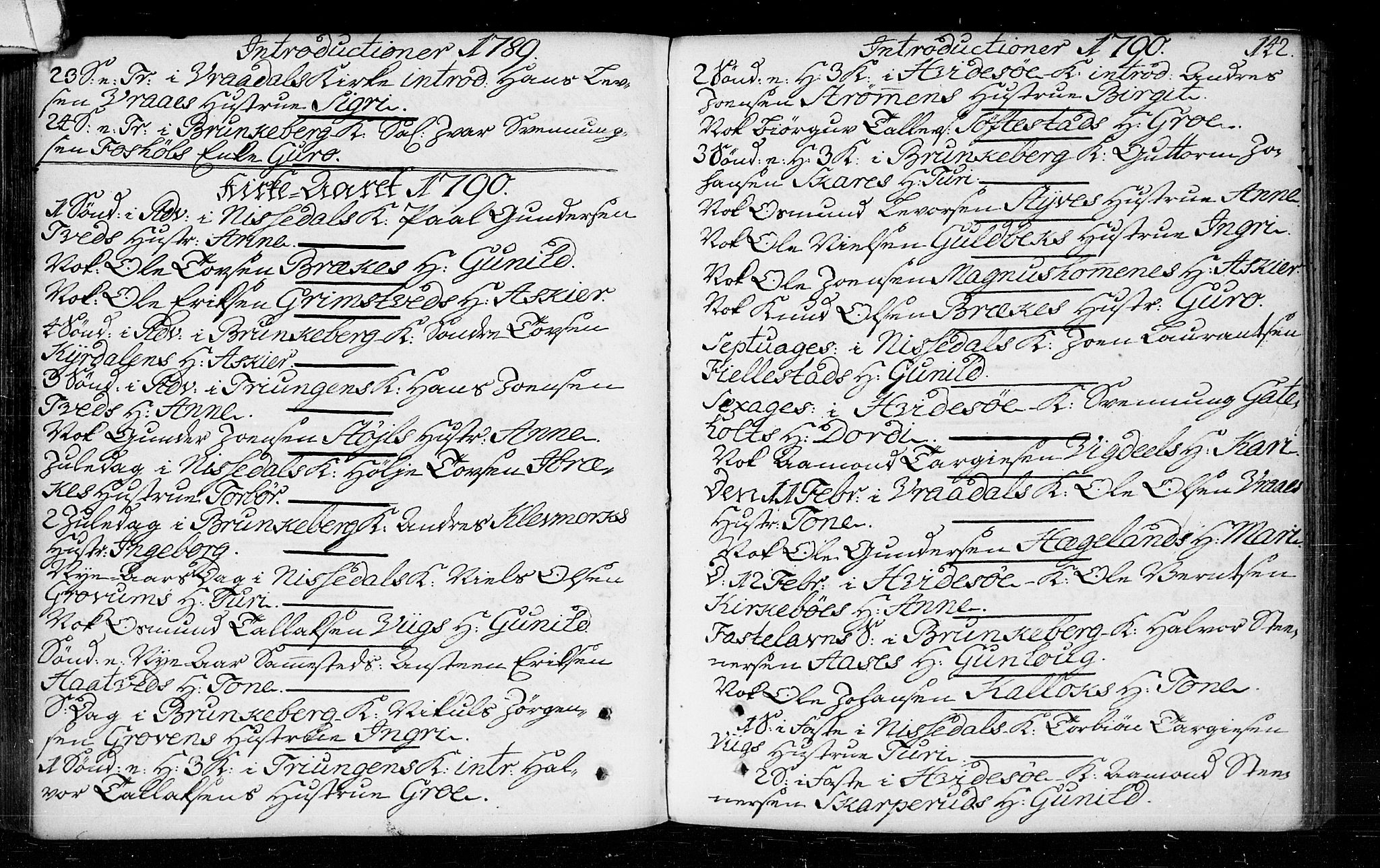 Kviteseid kirkebøker, SAKO/A-276/F/Fa/L0003: Parish register (official) no. I 3, 1787-1799, p. 142