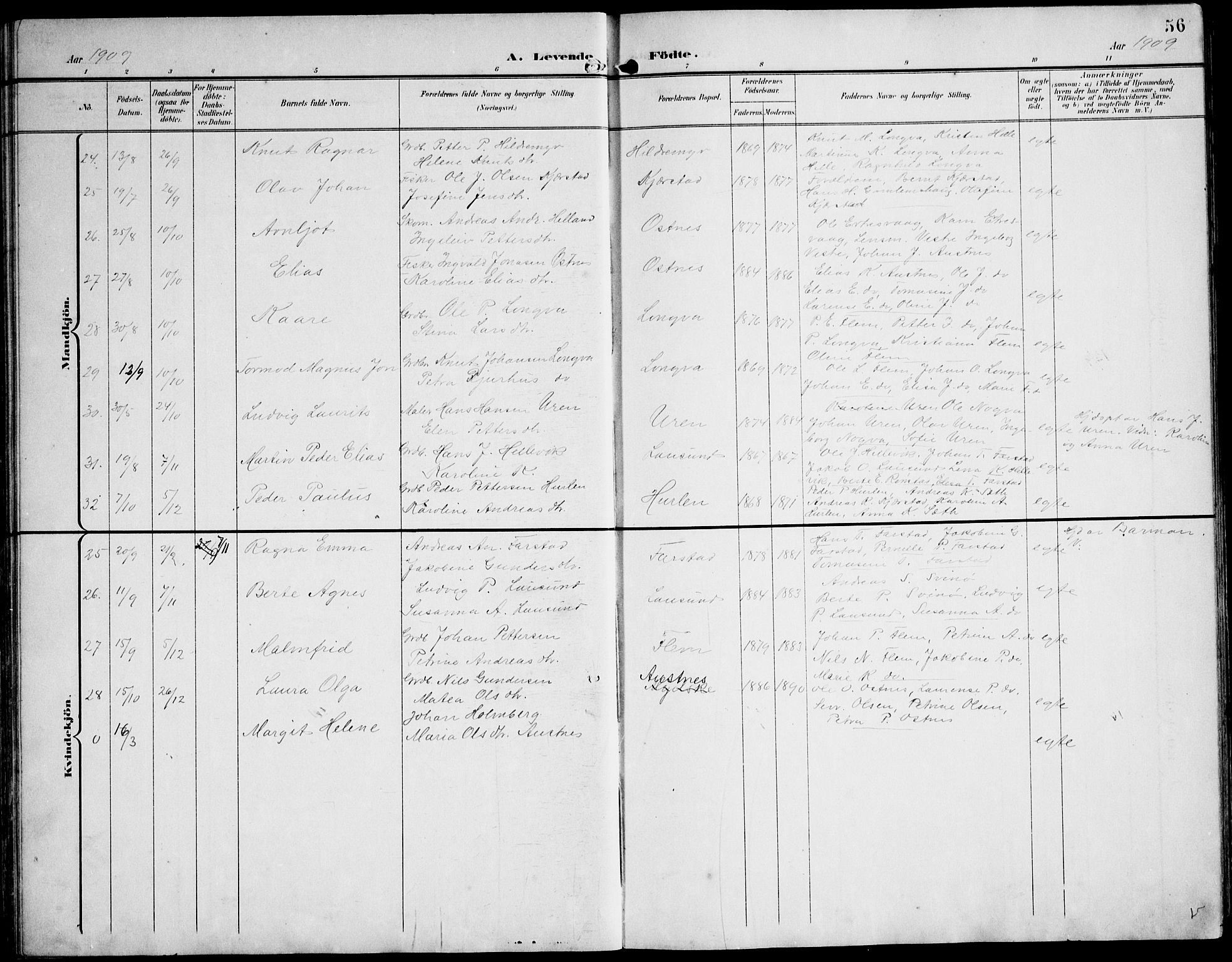 Ministerialprotokoller, klokkerbøker og fødselsregistre - Møre og Romsdal, AV/SAT-A-1454/536/L0511: Parish register (copy) no. 536C06, 1899-1944, p. 56