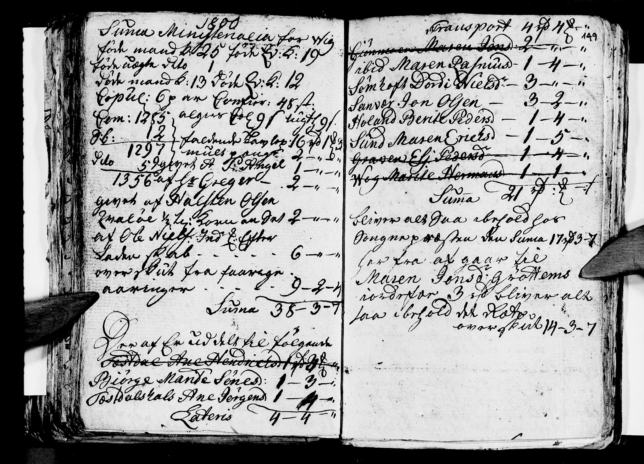 Ministerialprotokoller, klokkerbøker og fødselsregistre - Nordland, AV/SAT-A-1459/812/L0184: Parish register (copy) no. 812C02, 1793-1809, p. 149