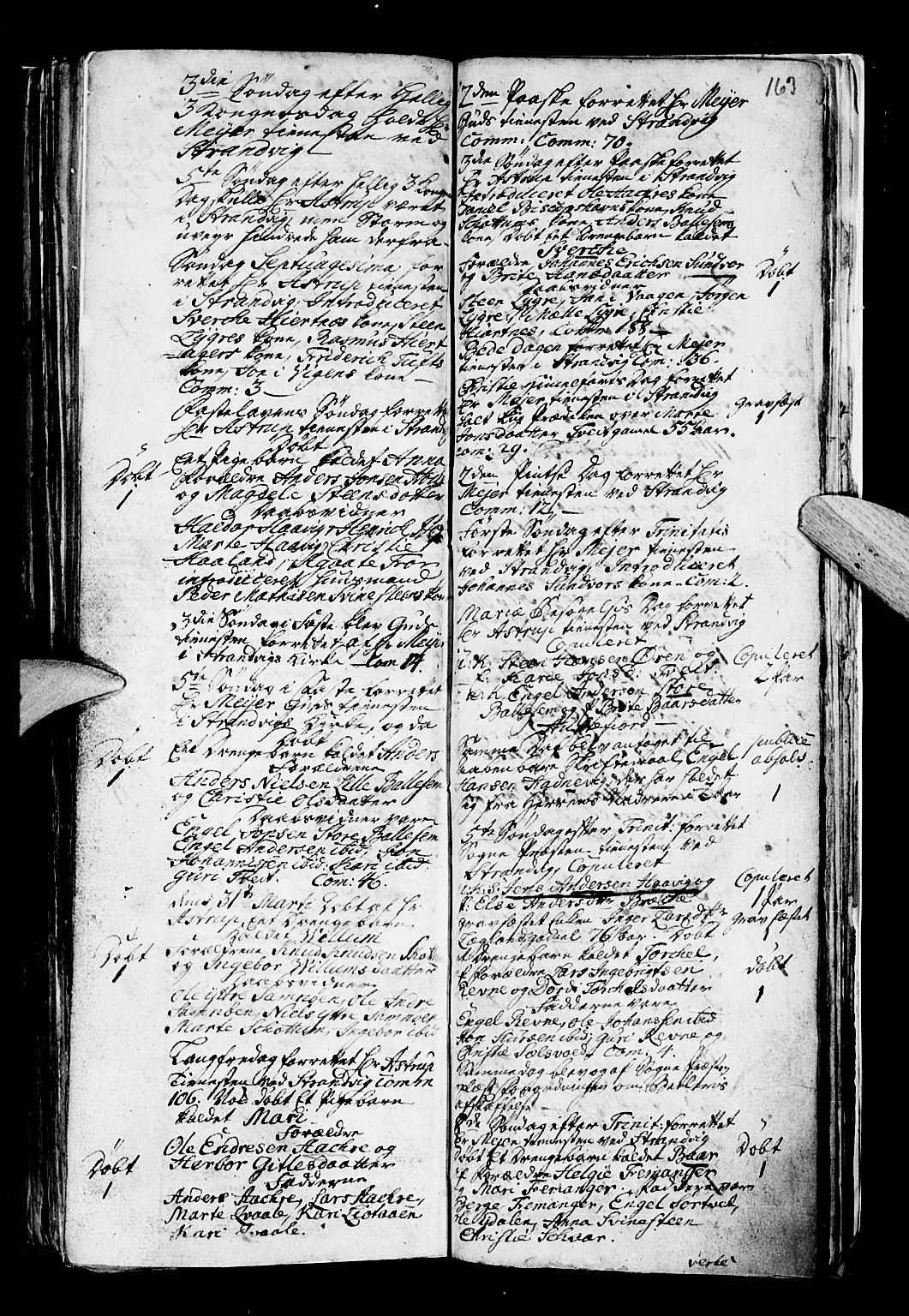 Os sokneprestembete, SAB/A-99929: Parish register (official) no. A 5, 1669-1760, p. 163
