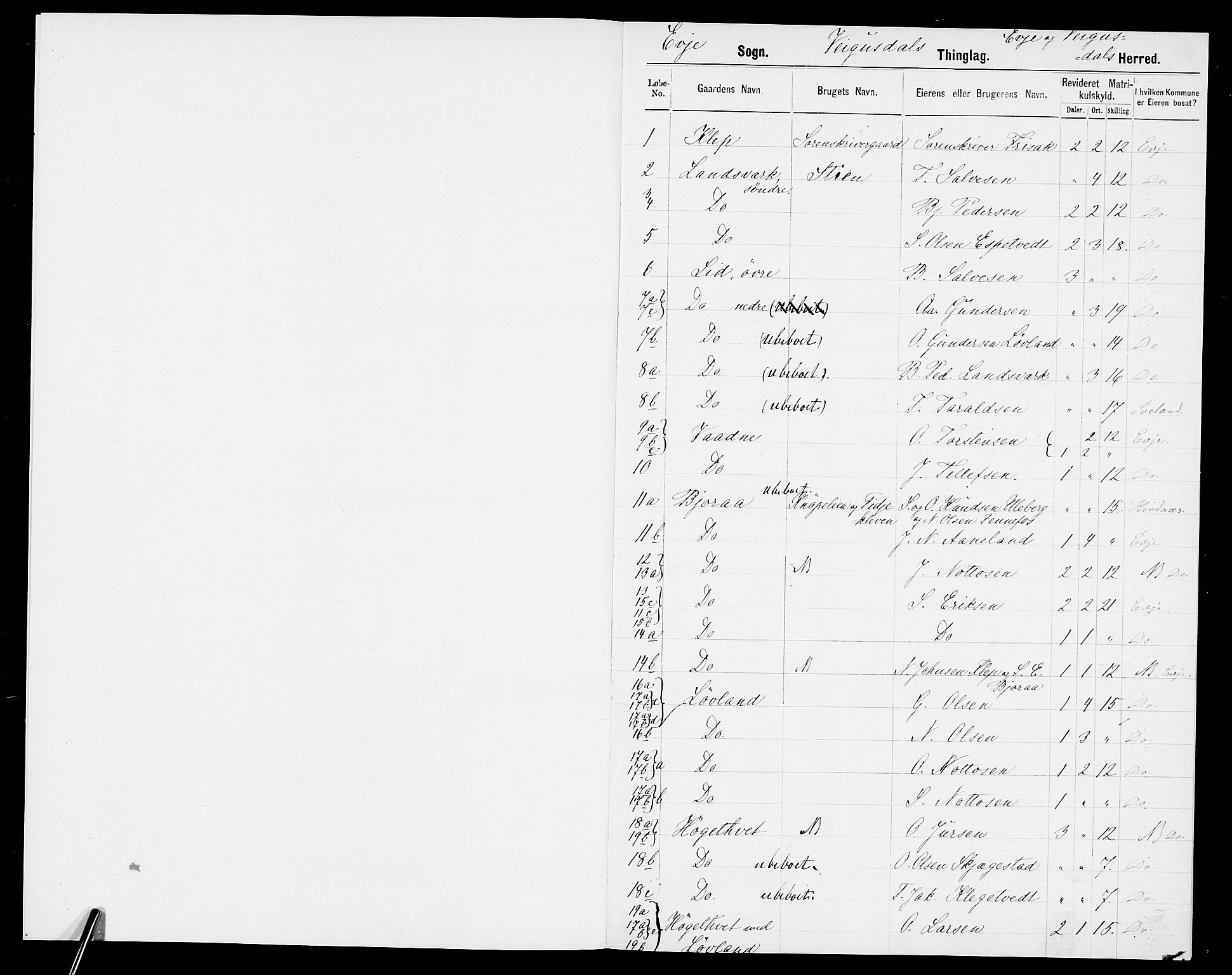 SAK, 1875 census for 0934P Evje, 1875, p. 4