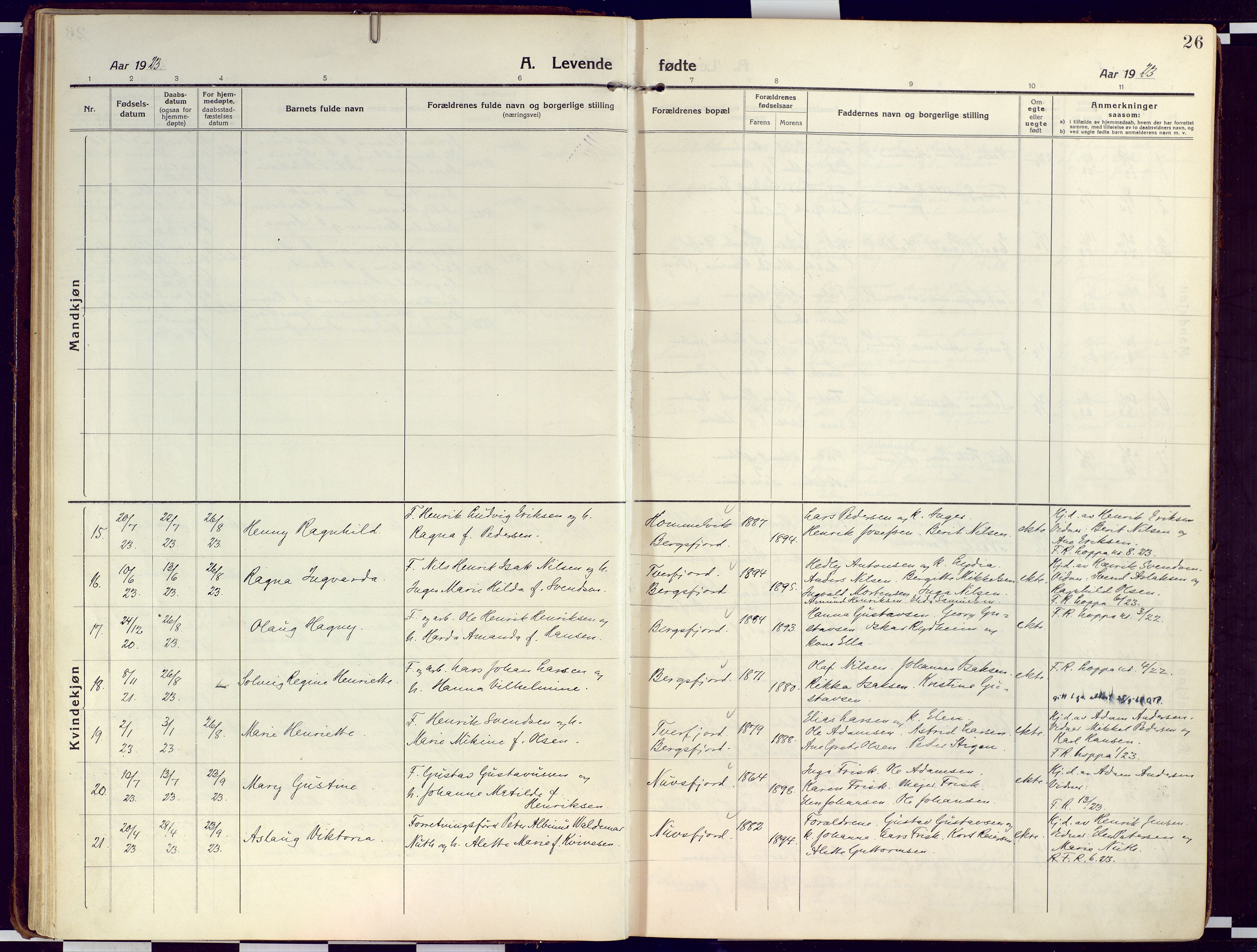 Loppa sokneprestkontor, SATØ/S-1339/H/Ha/L0012kirke: Parish register (official) no. 12, 1917-1932, p. 26