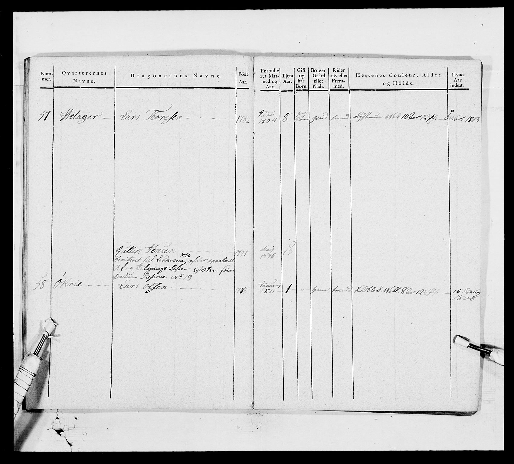 Generalitets- og kommissariatskollegiet, Det kongelige norske kommissariatskollegium, AV/RA-EA-5420/E/Eh/L0003: 1. Sønnafjelske dragonregiment, 1767-1812, p. 836