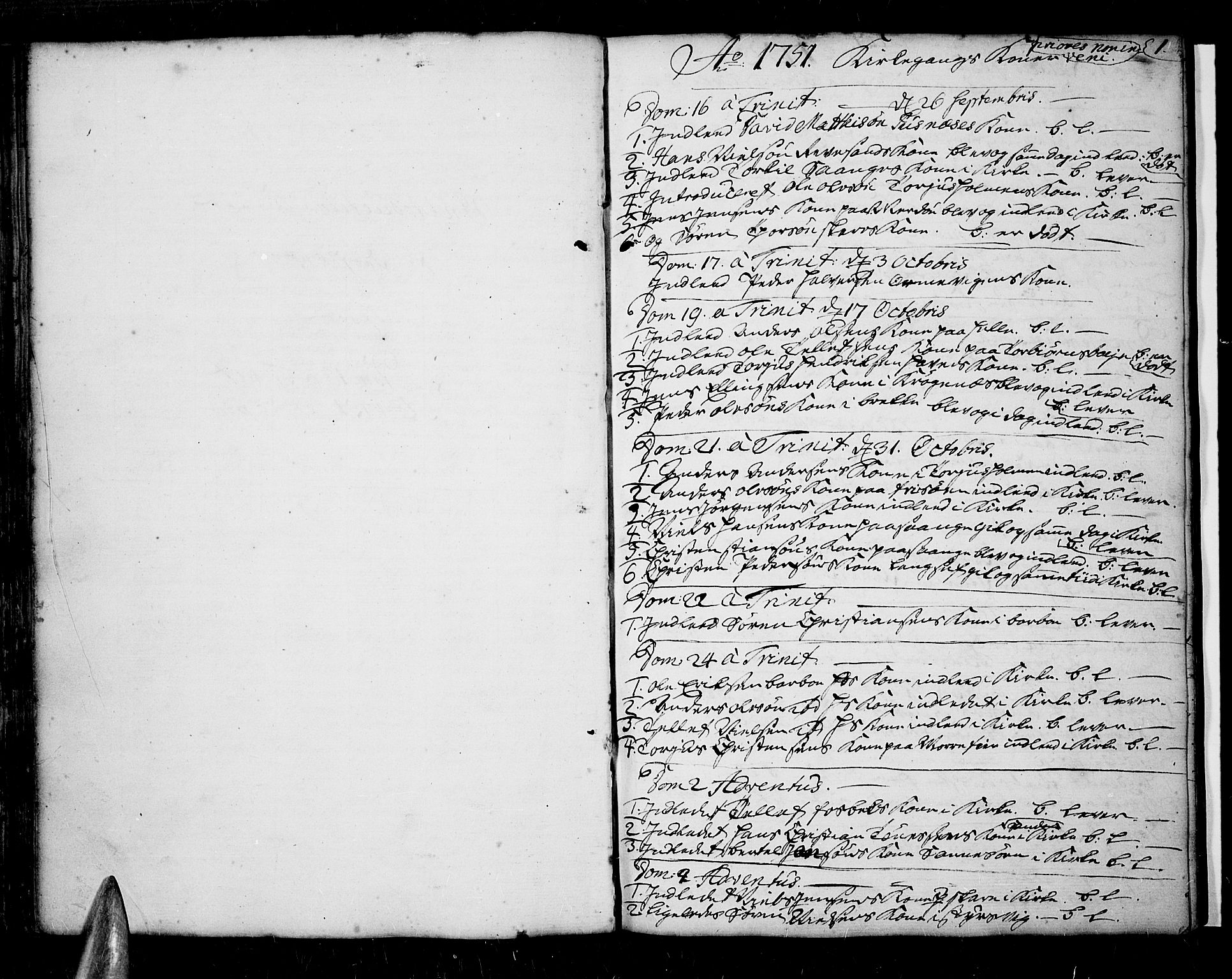 Tromøy sokneprestkontor, SAK/1111-0041/F/Fa/L0001: Parish register (official) no. A 1, 1747-1793, p. 0-1