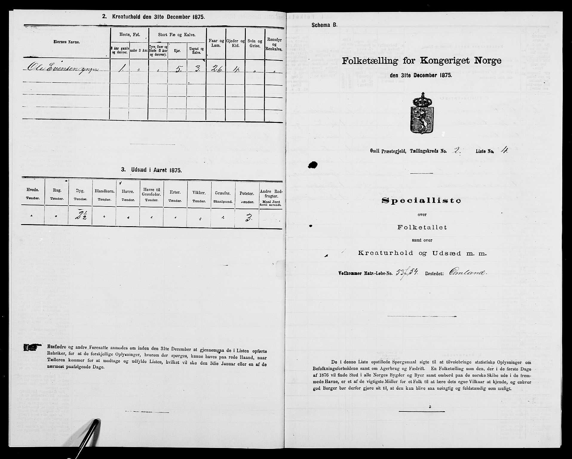 SAK, 1875 census for 0929P Åmli, 1875, p. 122