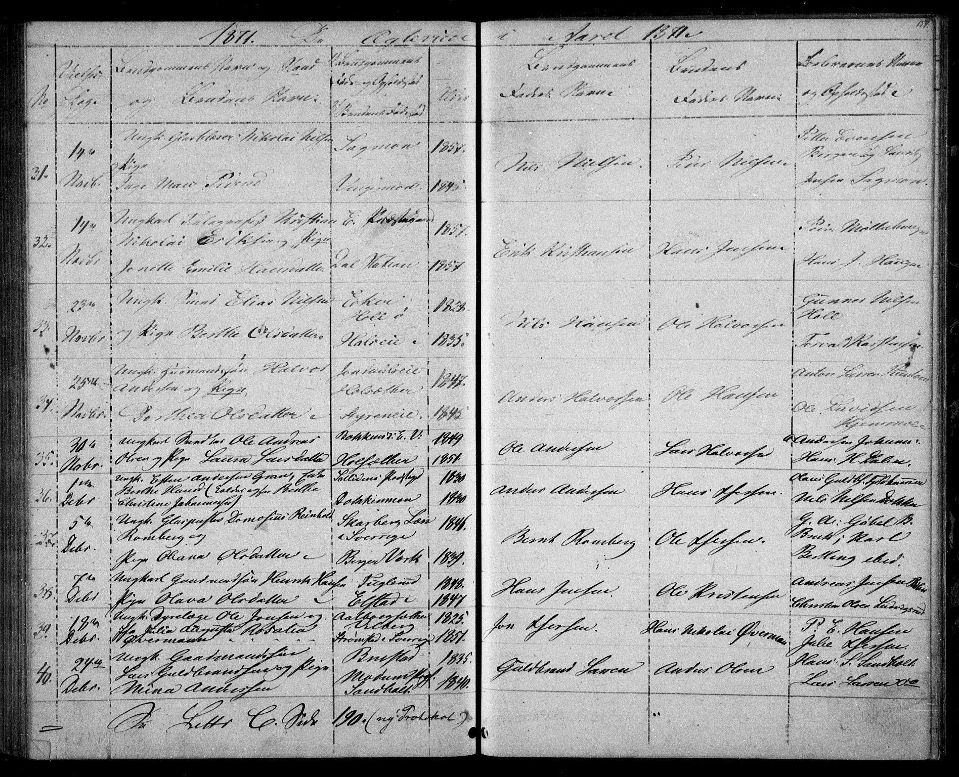 Eidsvoll prestekontor Kirkebøker, AV/SAO-A-10888/G/Ga/L0002: Parish register (copy) no. I 2, 1866-1871, p. 154