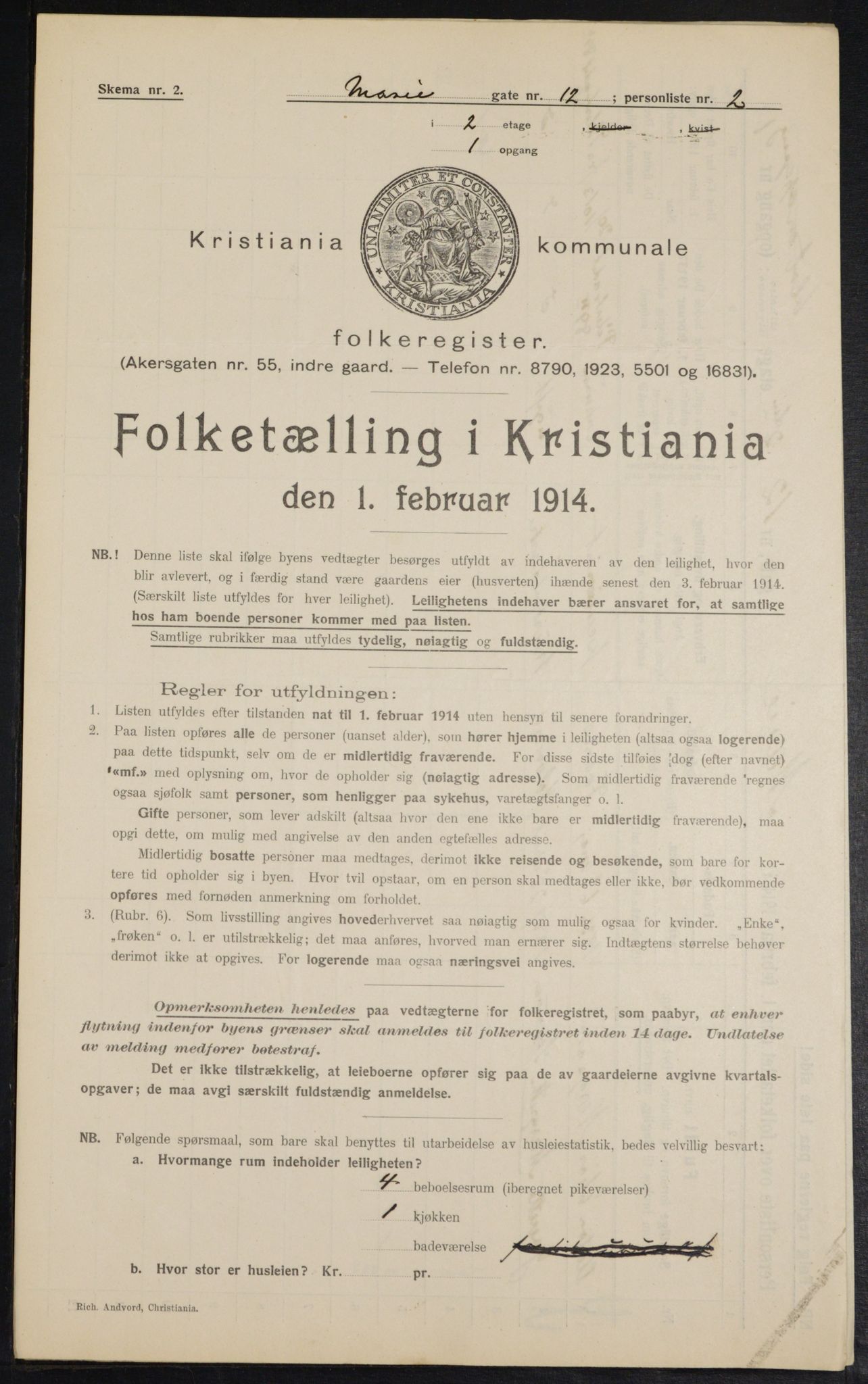 OBA, Municipal Census 1914 for Kristiania, 1914, p. 62890