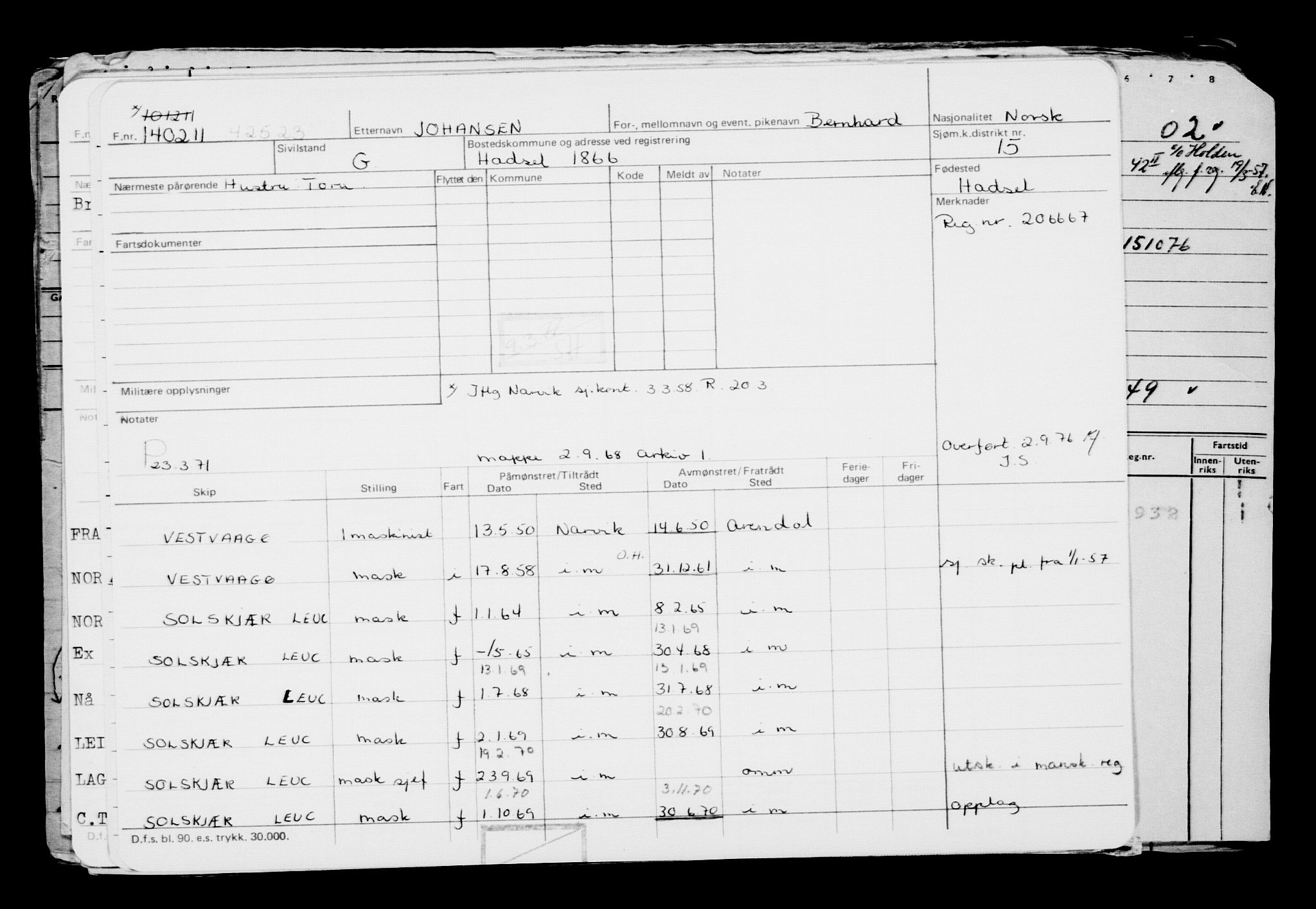 Direktoratet for sjømenn, AV/RA-S-3545/G/Gb/L0094: Hovedkort, 1911, p. 195