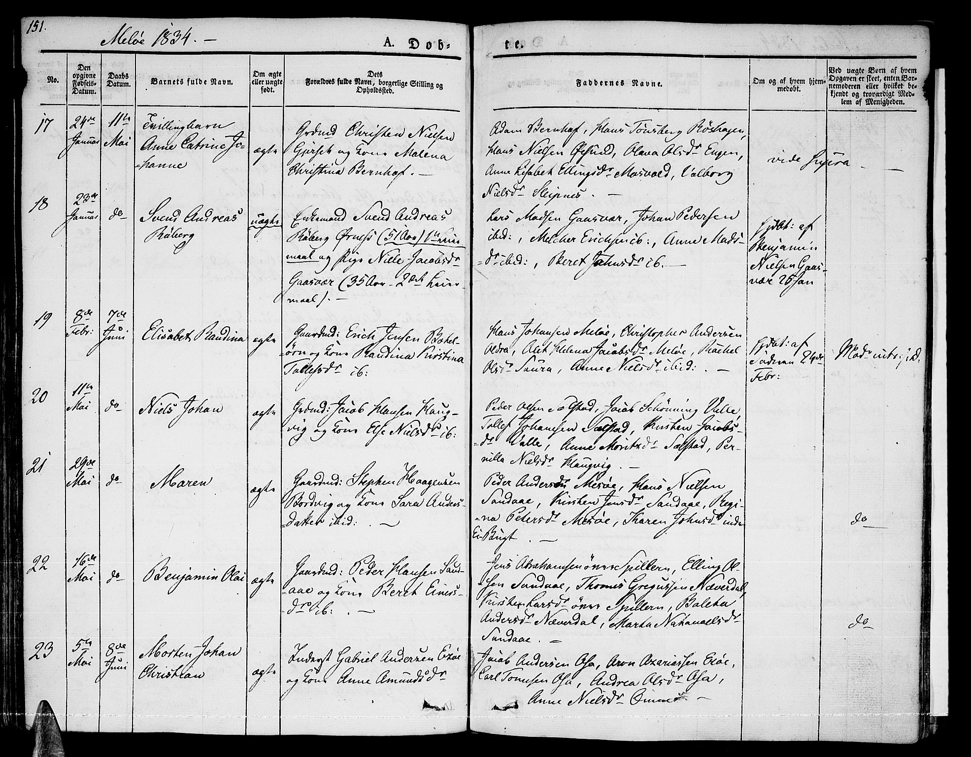 Ministerialprotokoller, klokkerbøker og fødselsregistre - Nordland, AV/SAT-A-1459/841/L0598: Parish register (official) no. 841A06 /2, 1825-1844, p. 151