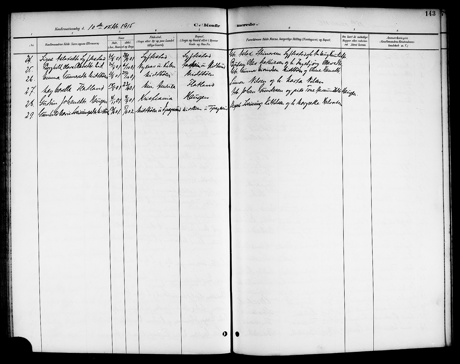 Kviteseid kirkebøker, SAKO/A-276/G/Ga/L0002: Parish register (copy) no. I 2, 1893-1918, p. 143