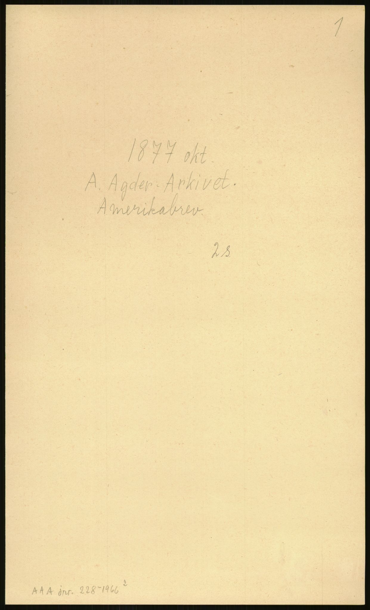 Samlinger til kildeutgivelse, Amerikabrevene, RA/EA-4057/F/L0026: Innlån fra Aust-Agder: Aust-Agder-Arkivet - Erickson, 1838-1914, p. 557