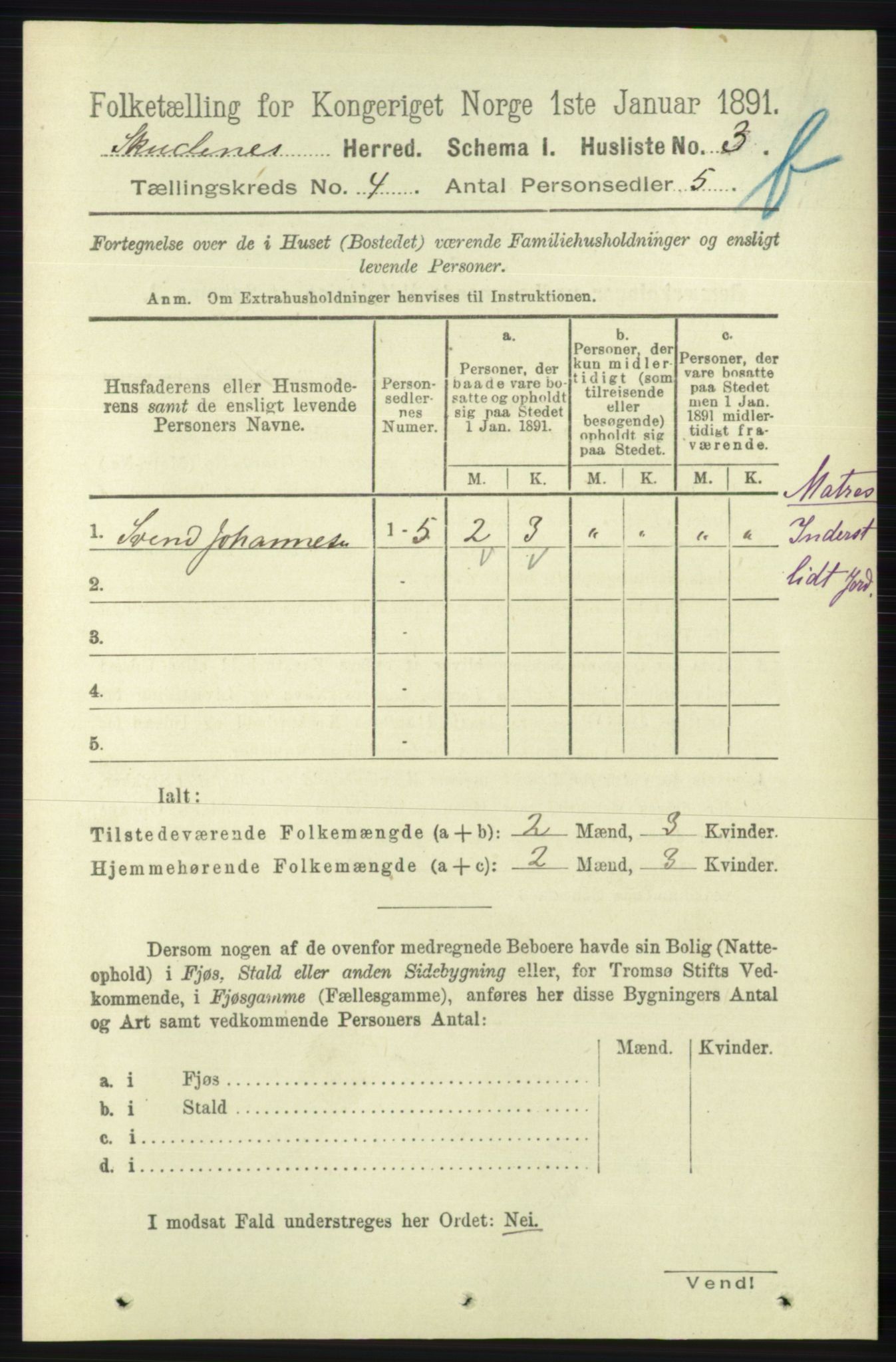 RA, 1891 census for 1150 Skudenes, 1891, p. 4431