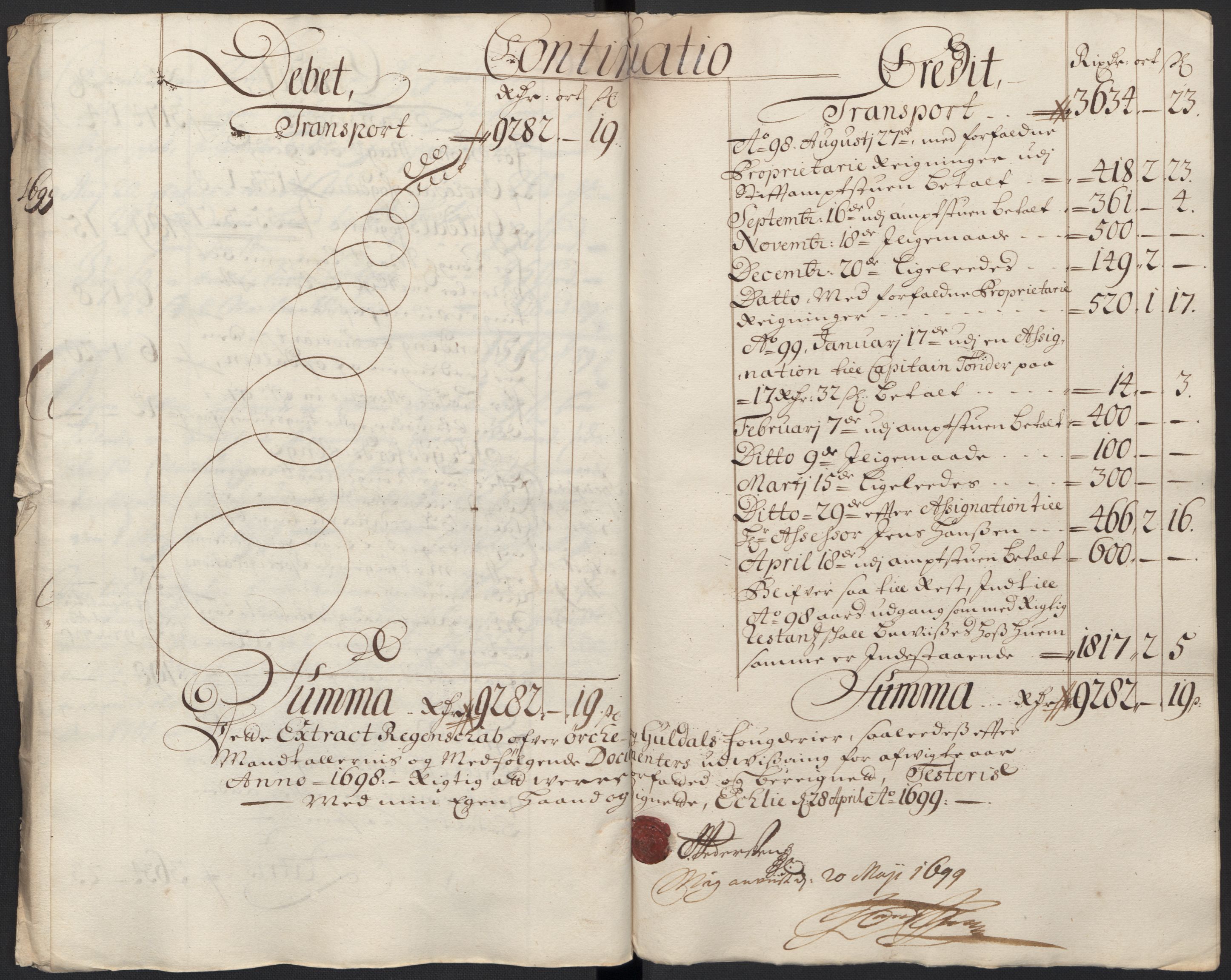 Rentekammeret inntil 1814, Reviderte regnskaper, Fogderegnskap, RA/EA-4092/R60/L3948: Fogderegnskap Orkdal og Gauldal, 1698, p. 48