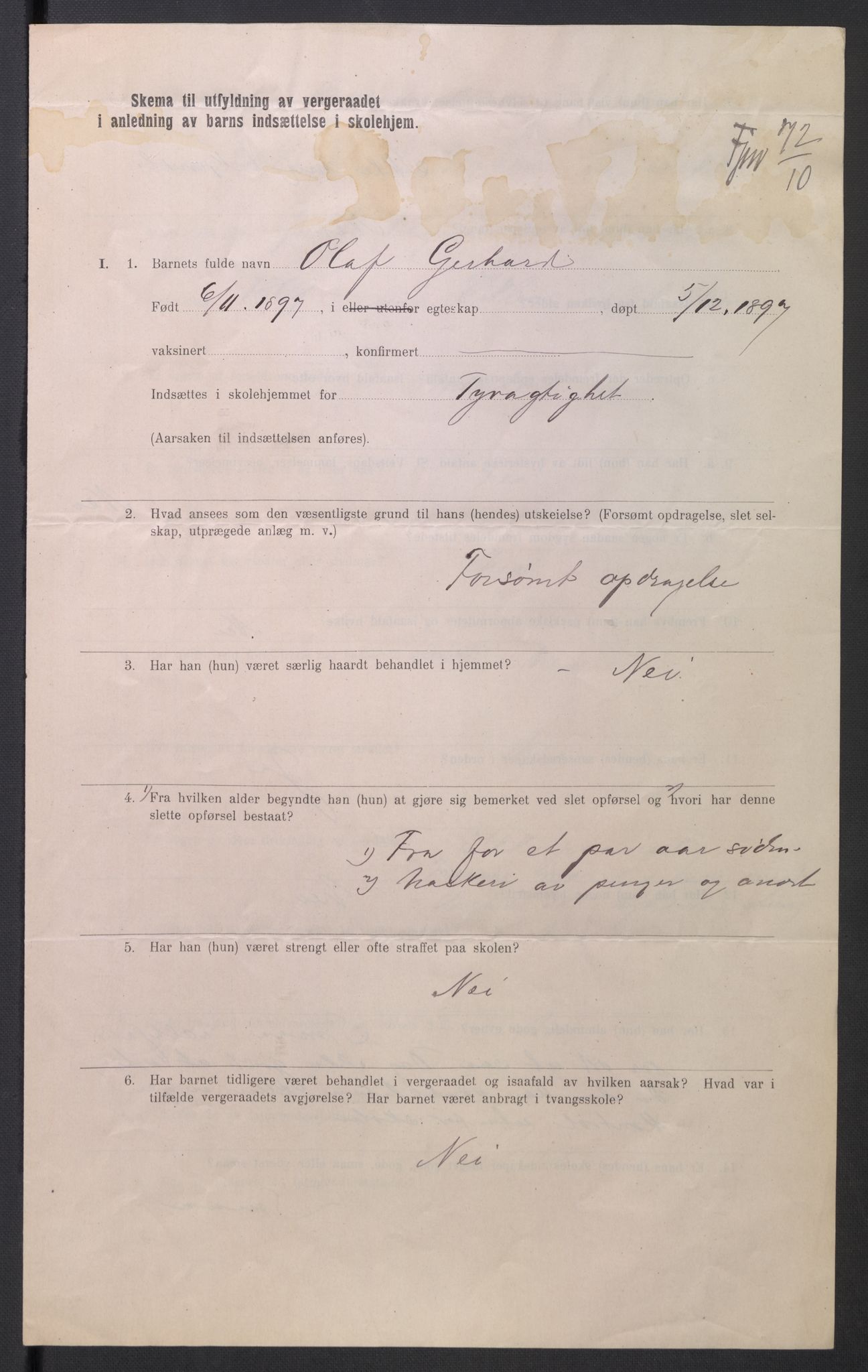 Falstad skolehjem, RA/S-1676/E/Eb/L0010: Elevmapper løpenr. 210-239, 1910-1917, p. 28