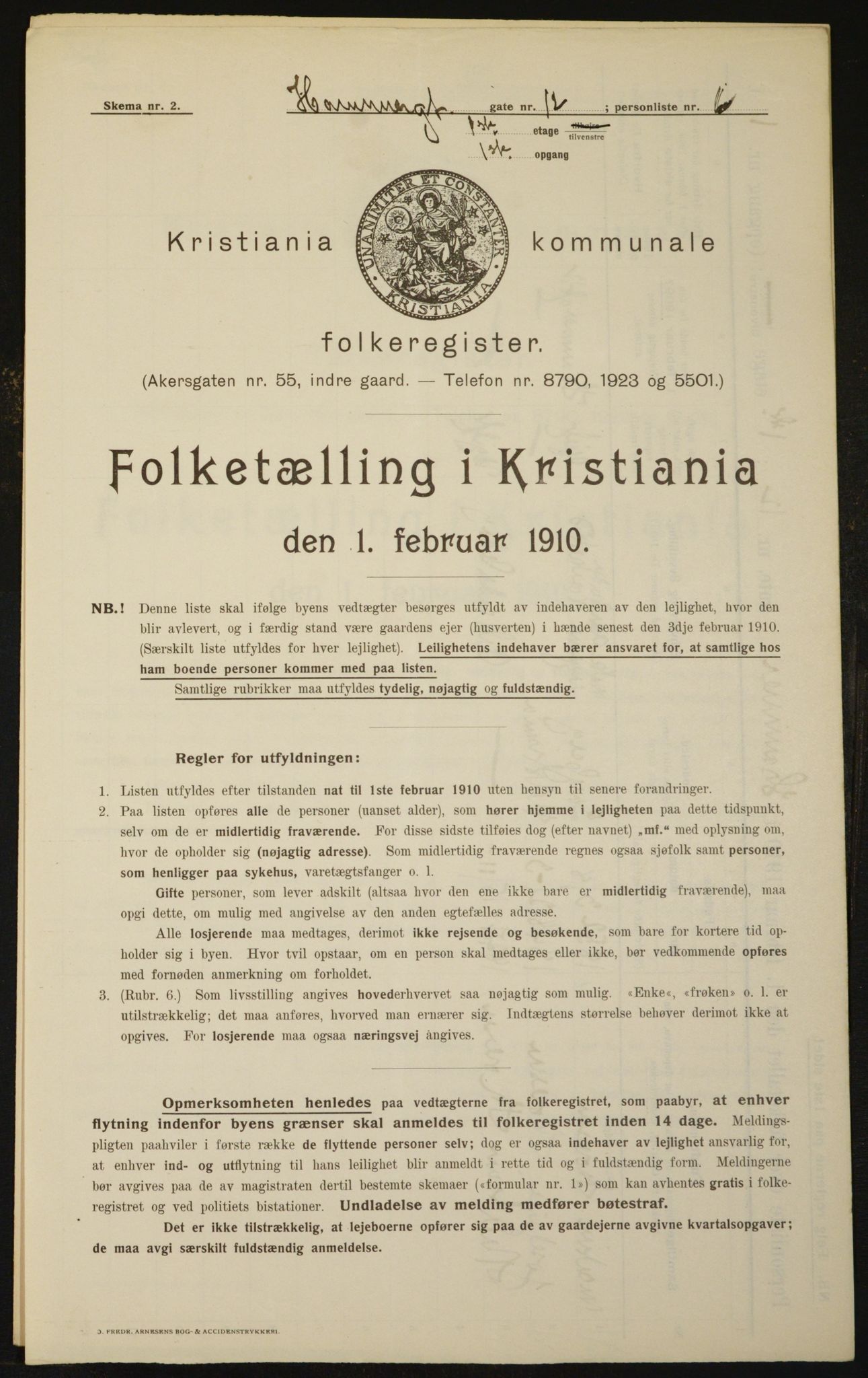 OBA, Municipal Census 1910 for Kristiania, 1910, p. 32223