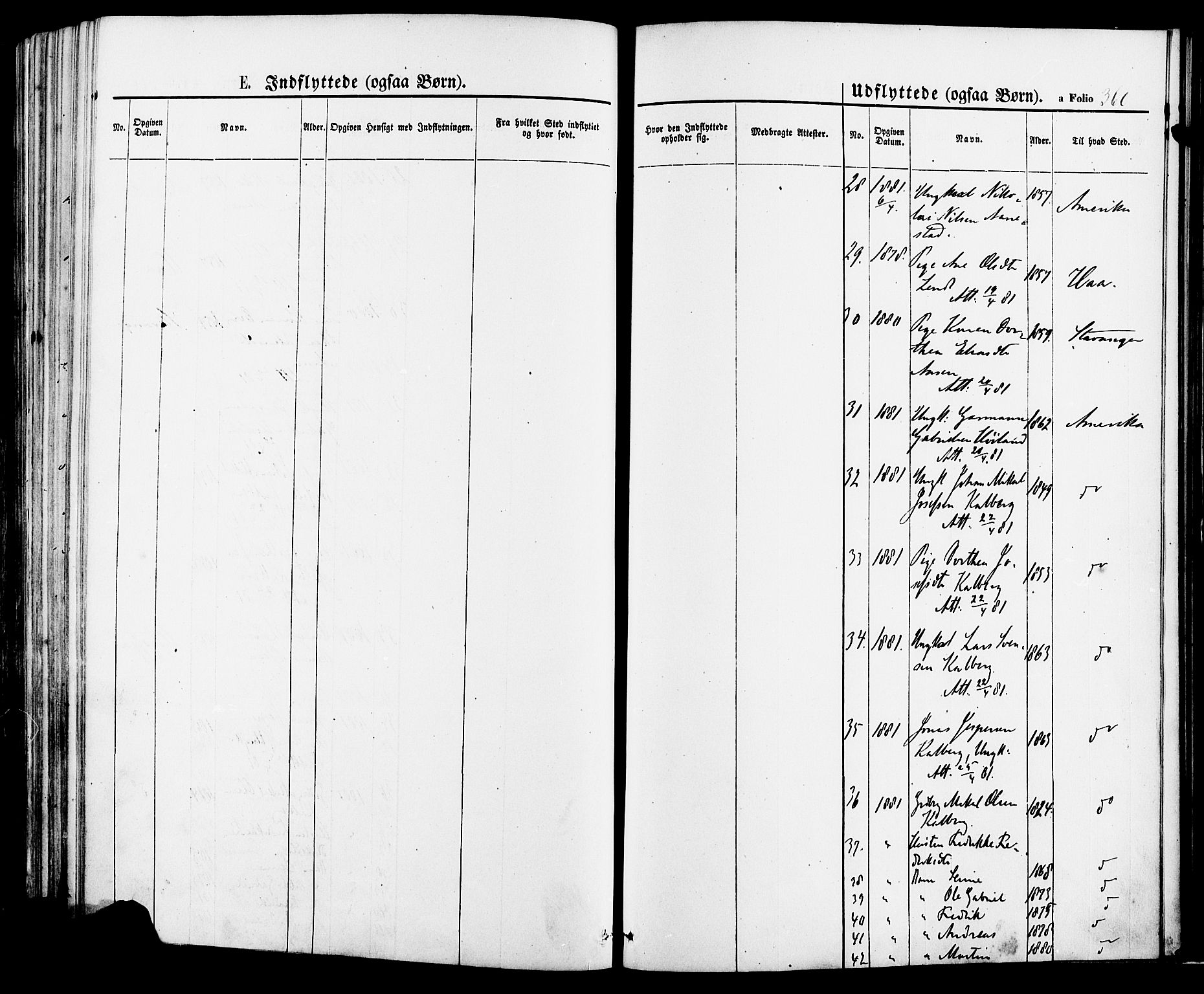 Lye sokneprestkontor, AV/SAST-A-101794/001/30BA/L0008: Parish register (official) no. A 7, 1872-1881, p. 360