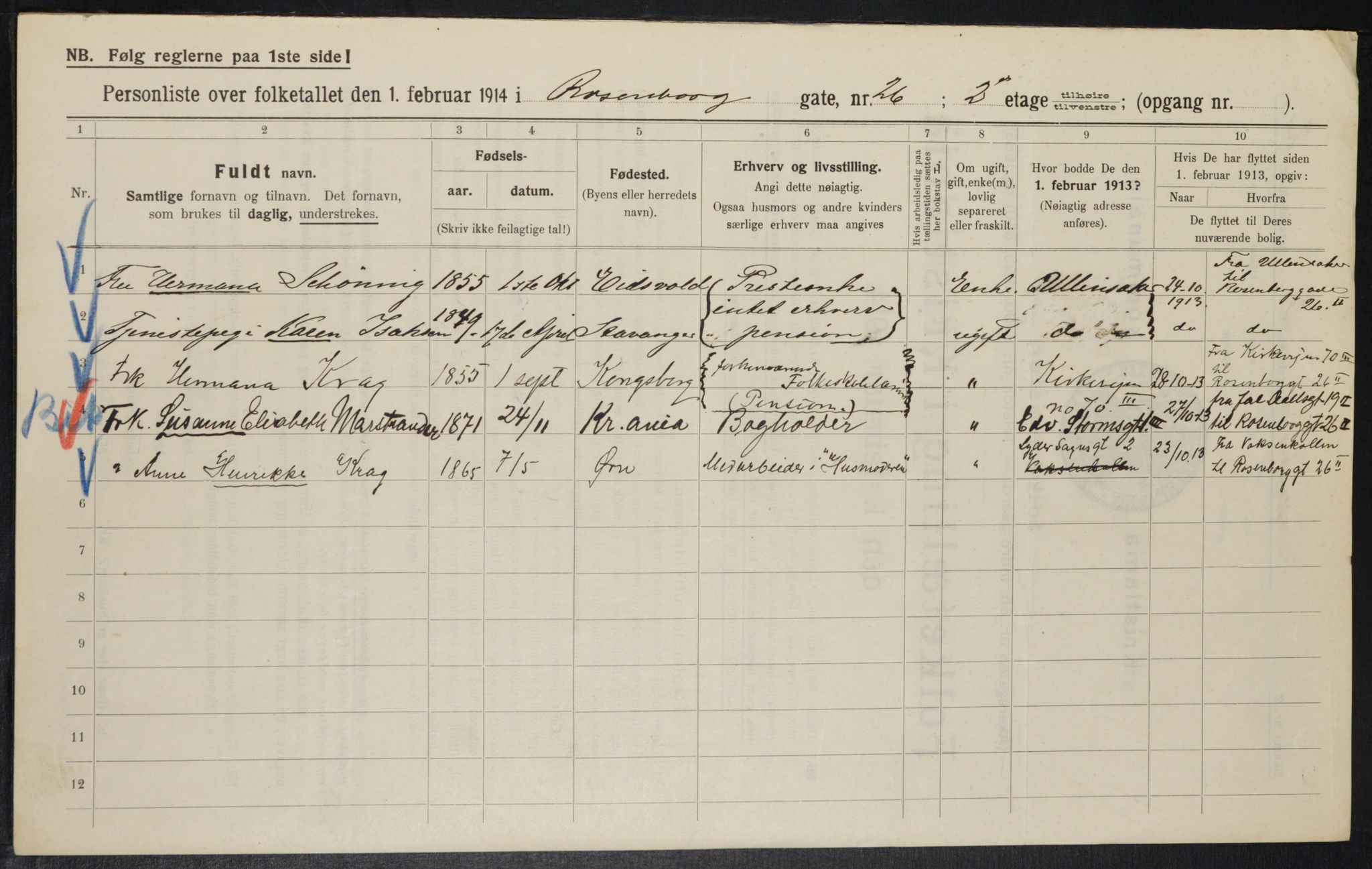 OBA, Municipal Census 1914 for Kristiania, 1914, p. 83566