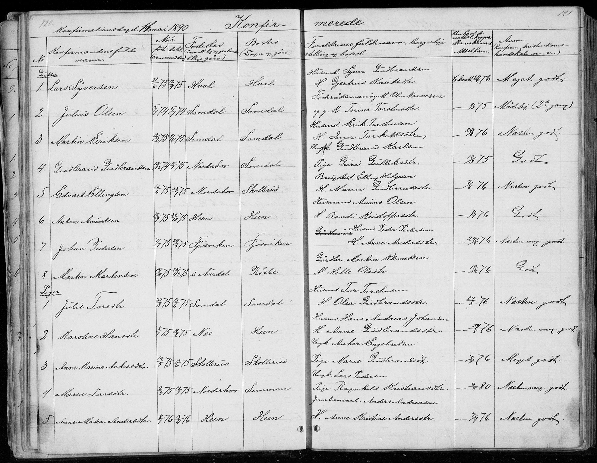 Ådal kirkebøker, SAKO/A-248/G/Gc/L0001: Parish register (copy) no. III 1, 1862-1898, p. 120-121
