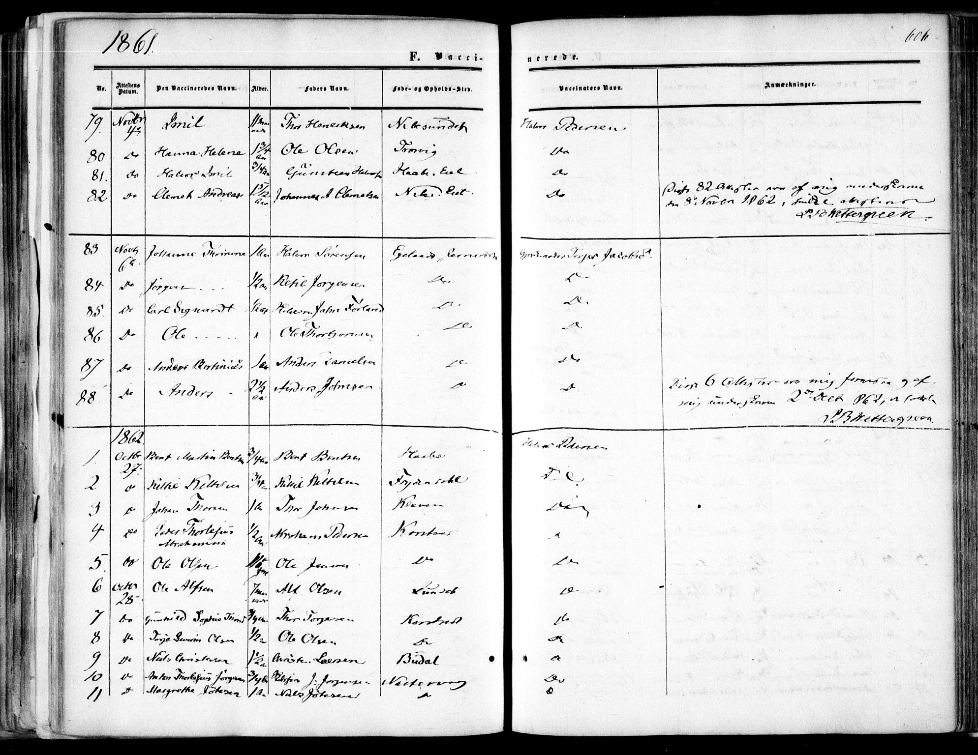 Søndeled sokneprestkontor, AV/SAK-1111-0038/F/Fa/L0003: Parish register (official) no. A 3, 1861-1879, p. 606