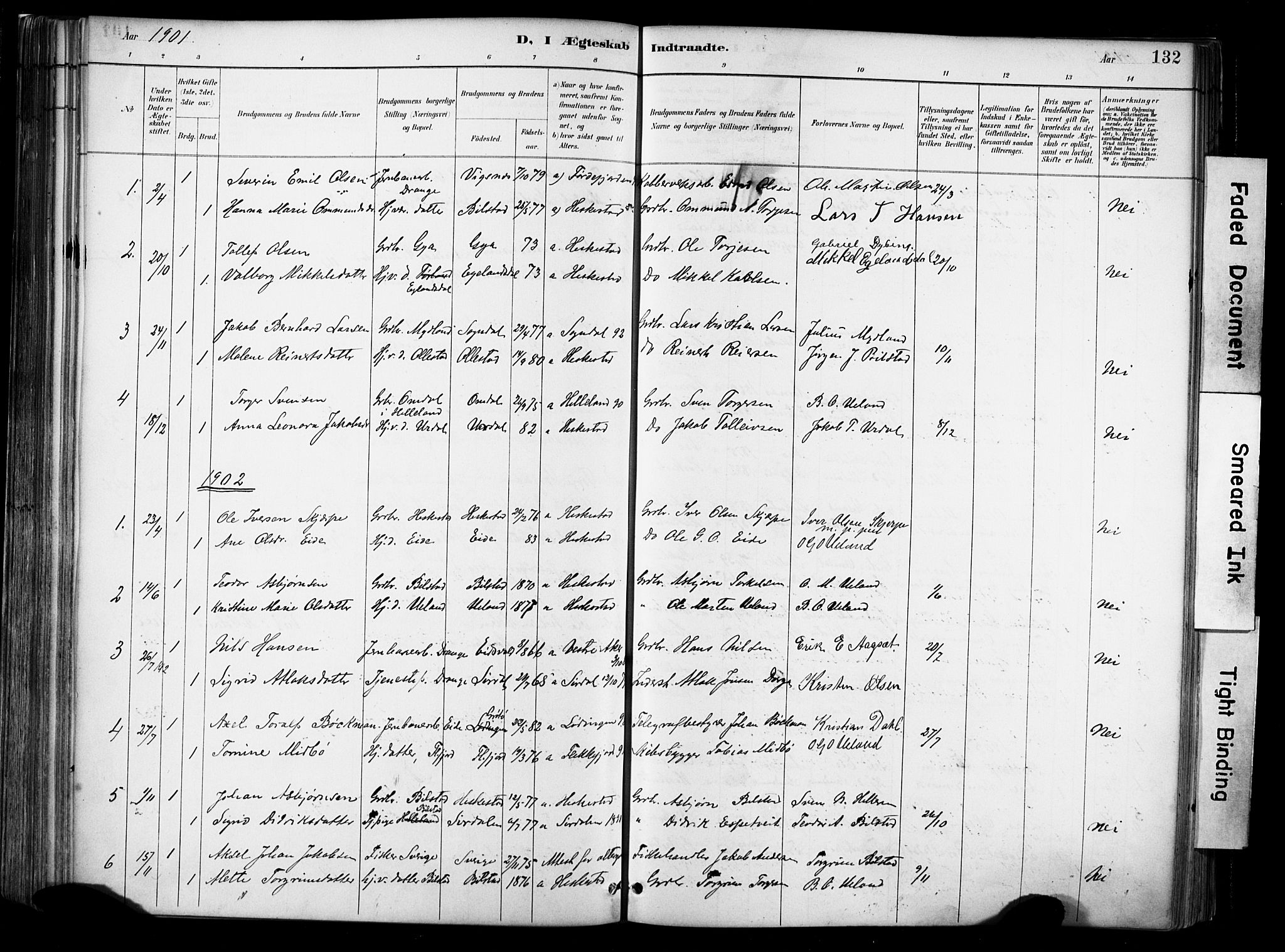 Lund sokneprestkontor, AV/SAST-A-101809/S06/L0012: Parish register (official) no. A 11, 1887-1921, p. 132