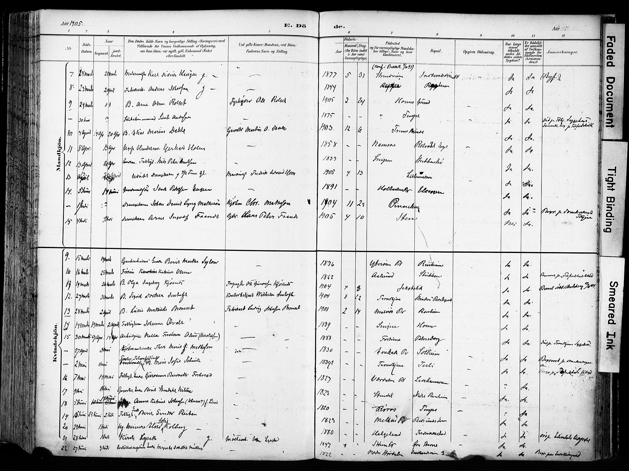 Ministerialprotokoller, klokkerbøker og fødselsregistre - Sør-Trøndelag, AV/SAT-A-1456/606/L0301: Parish register (official) no. 606A16, 1894-1907