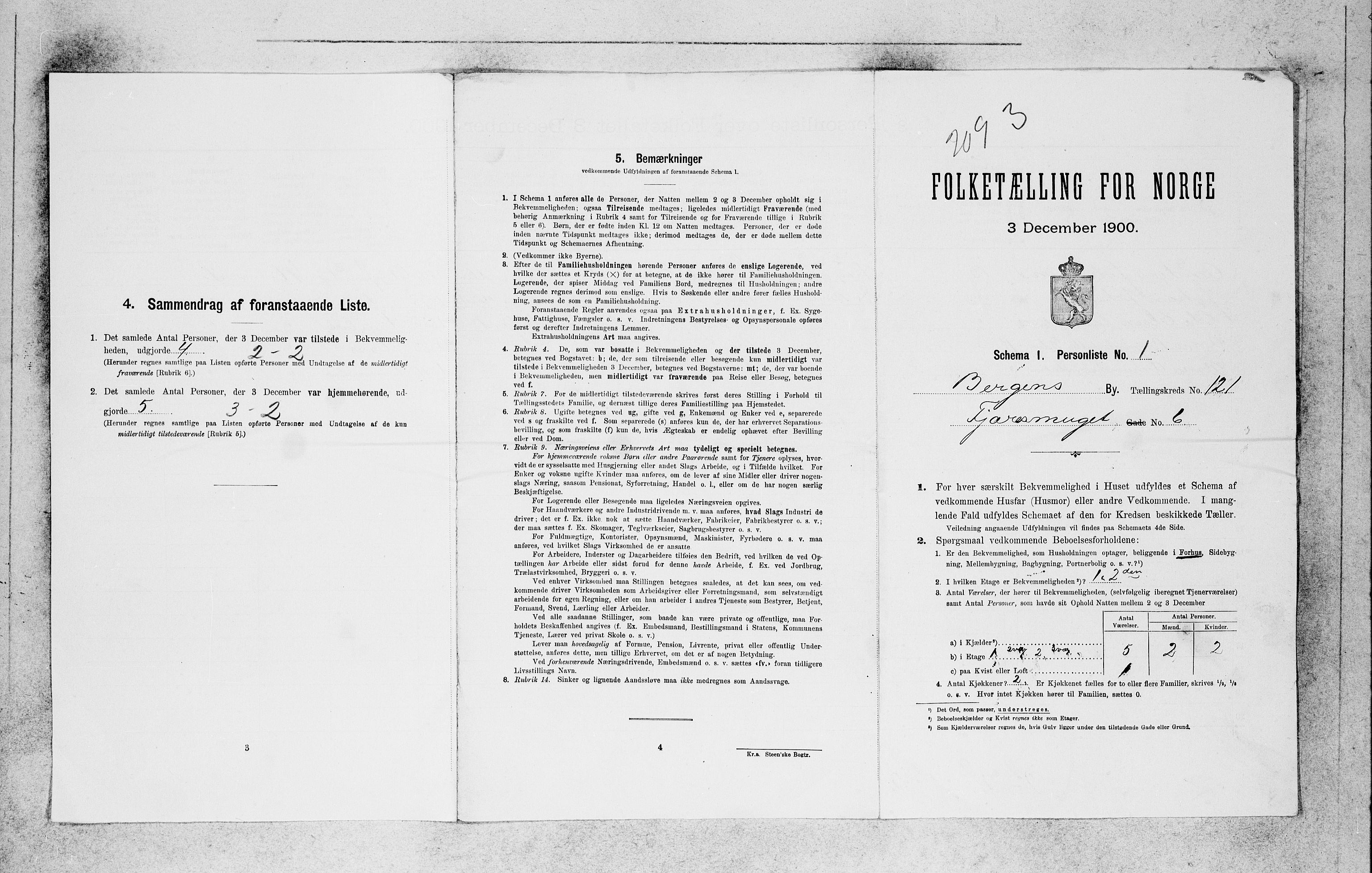 SAB, 1900 census for Bergen, 1900, p. 25475