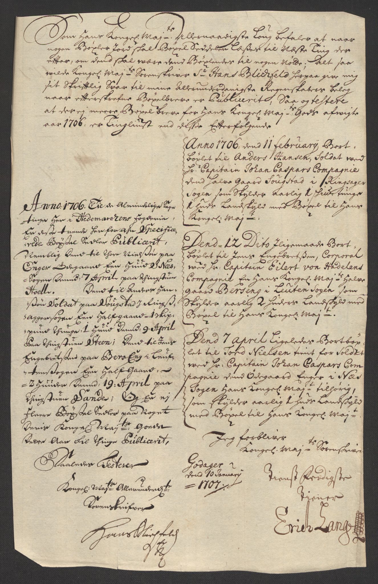 Rentekammeret inntil 1814, Reviderte regnskaper, Fogderegnskap, RA/EA-4092/R16/L1043: Fogderegnskap Hedmark, 1706-1707, p. 40