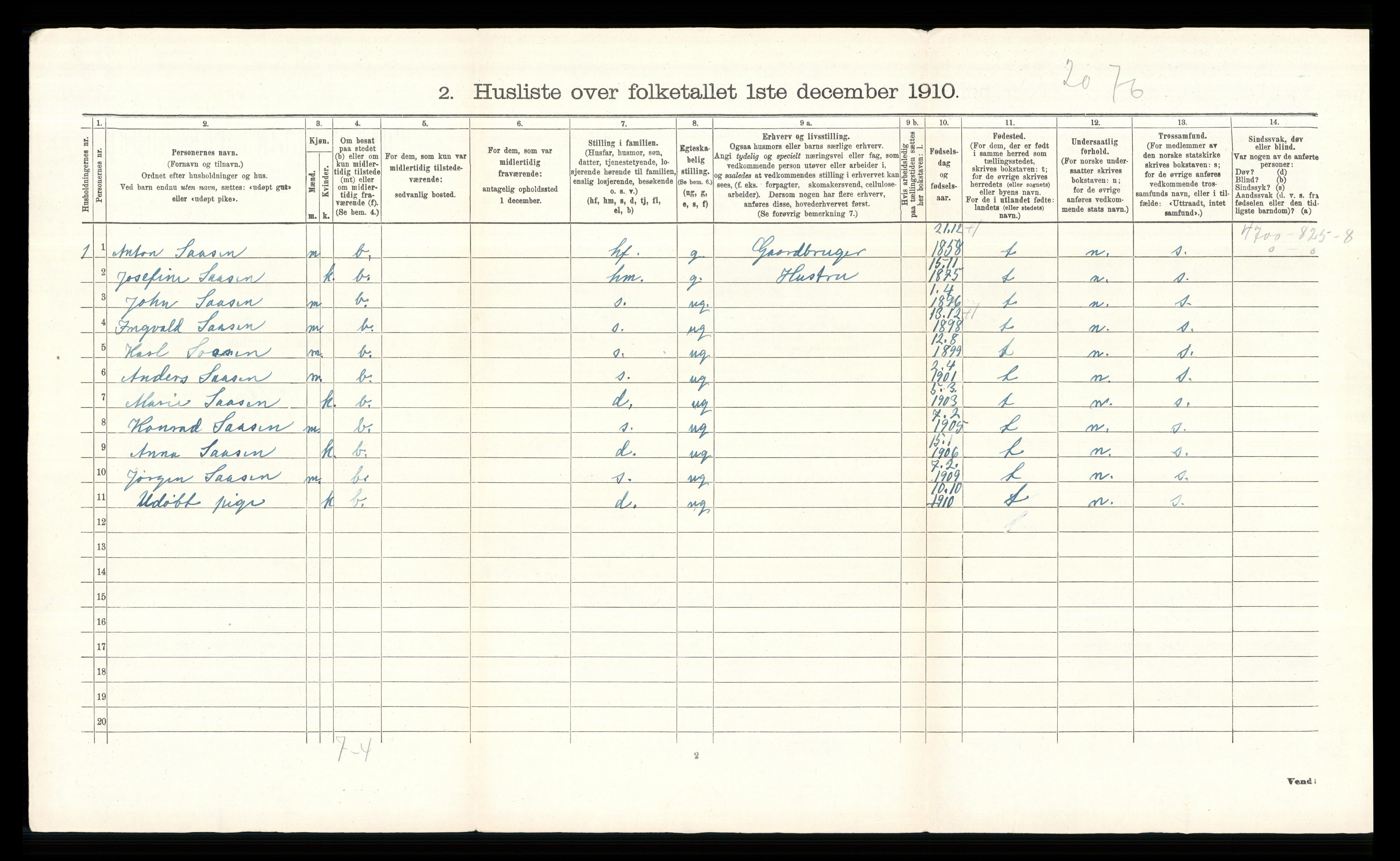 RA, 1910 census for Øvre Eiker, 1910, p. 714