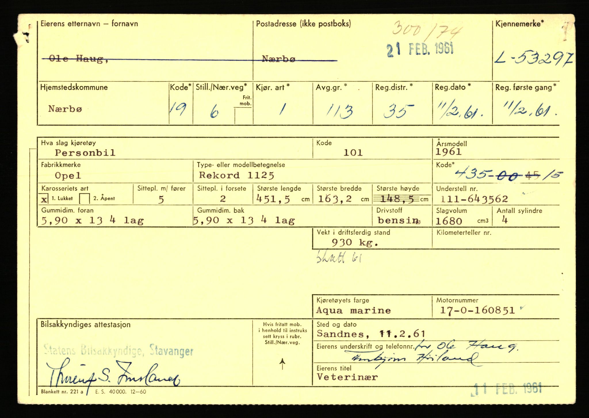 Stavanger trafikkstasjon, AV/SAST-A-101942/0/F/L0053: L-52900 - L-54199, 1930-1971, p. 1045