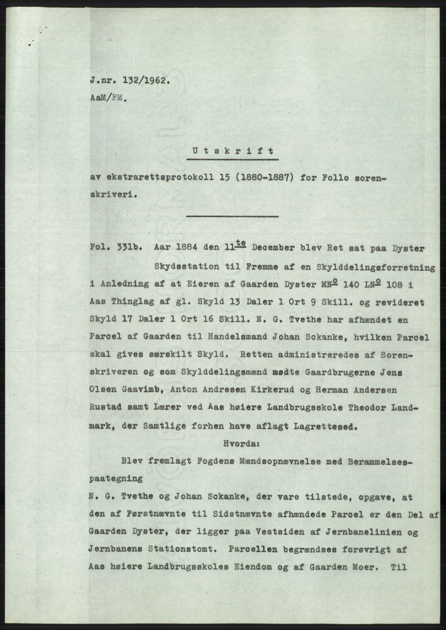 Statsarkivet i Oslo, SAO/A-10621/Z/Zd/L0015: Avskrifter, j.nr 2-699/1962, 1962, p. 62
