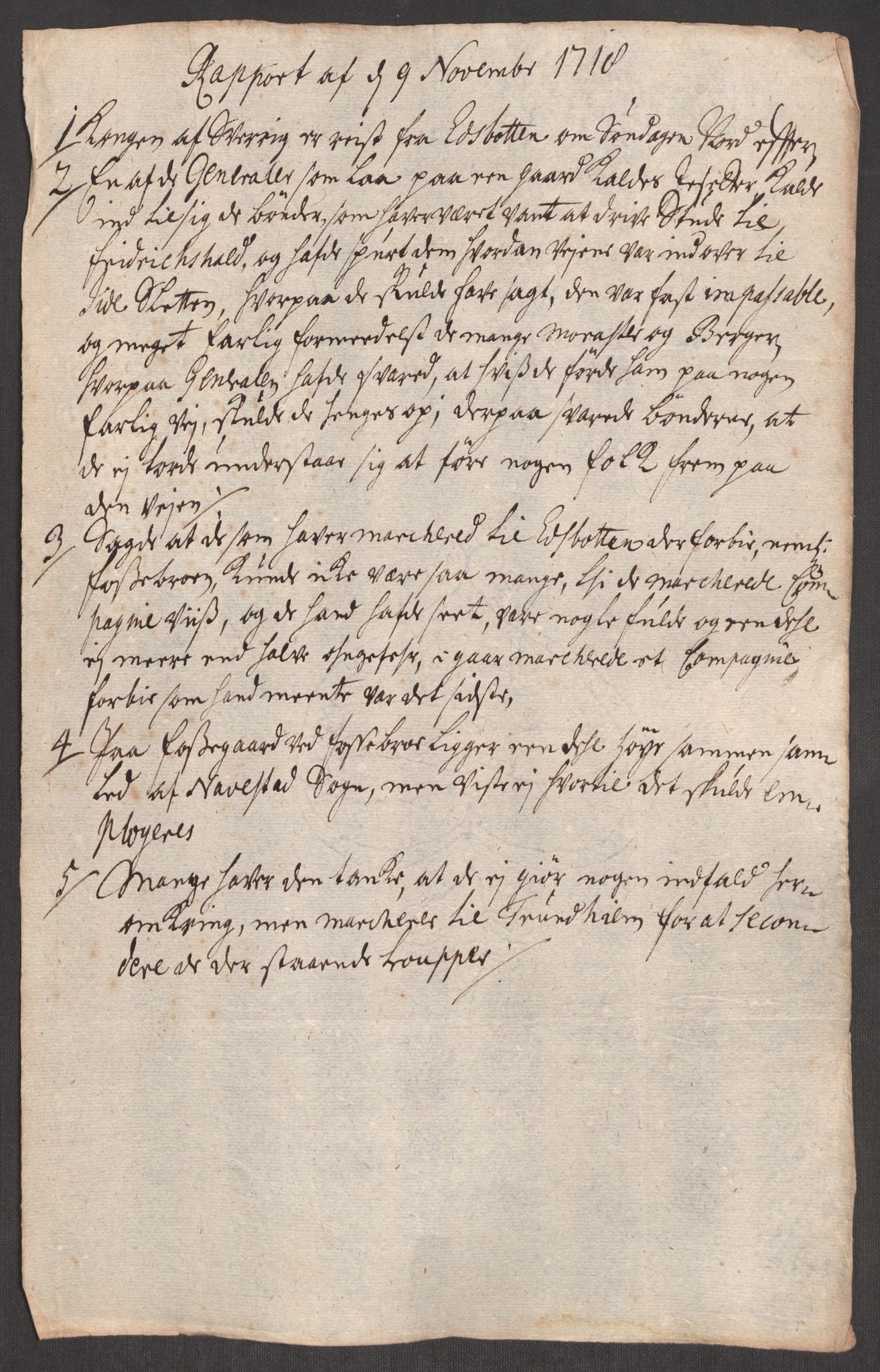 Kommanderende general (KG I) med Det norske krigsdirektorium, AV/RA-EA-5419/E/Eb/L0012: Kunnskap om fienden, kronologisk ordnet, 1718-1719, p. 474